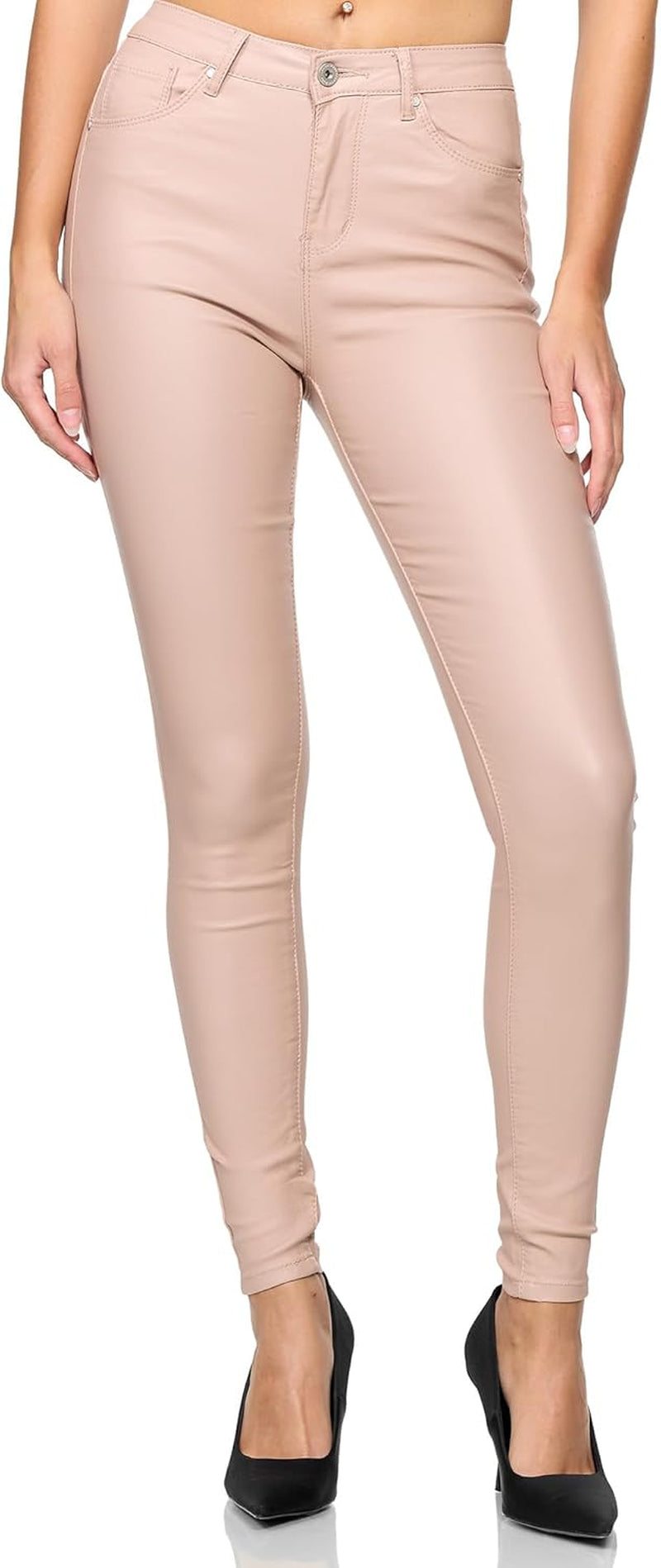 Vegan PU Leather Push-Up Pants Women