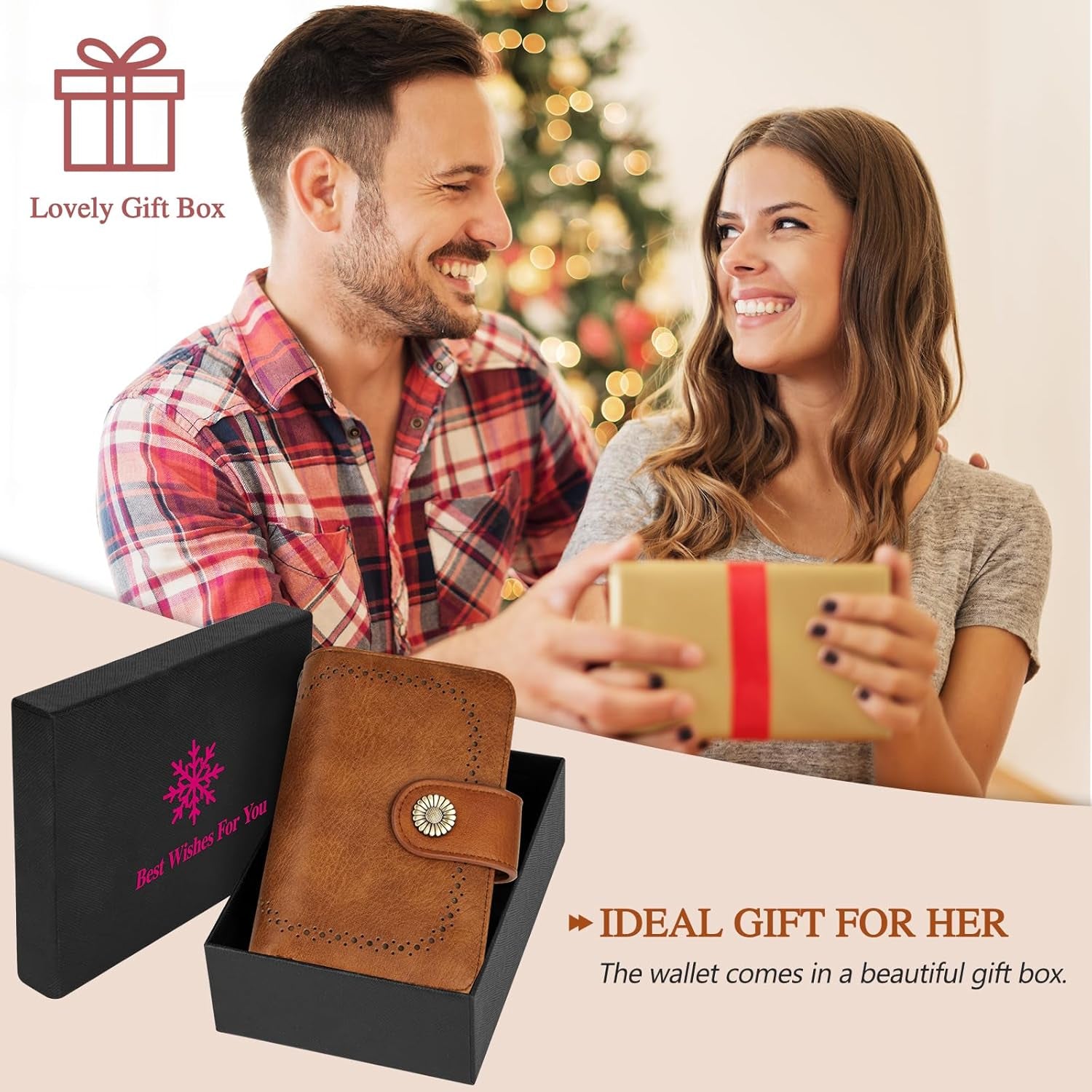 Vegan PU Leather Wallet Damen with RFID