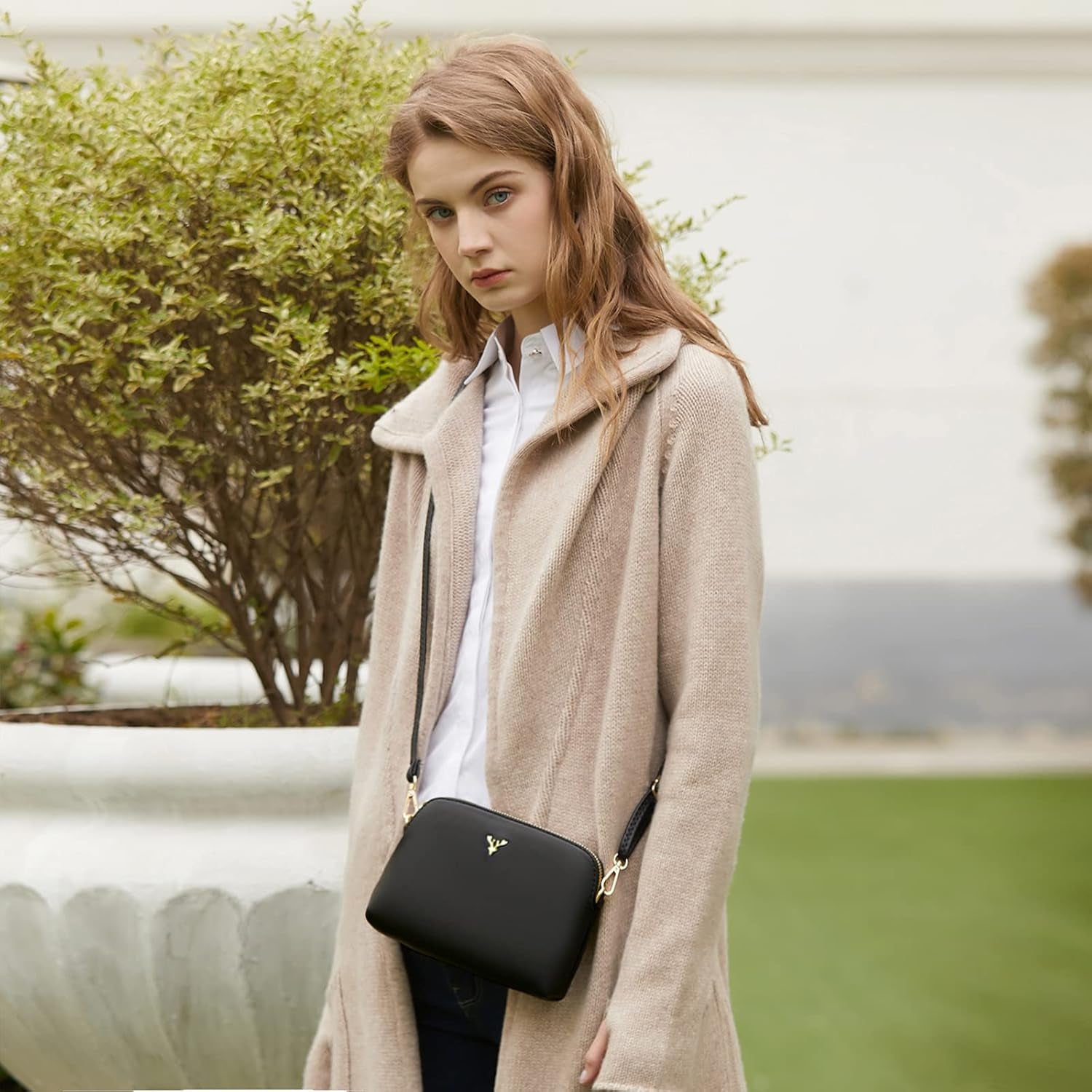 Vegan PU Leather Small Crossbody Bag Women