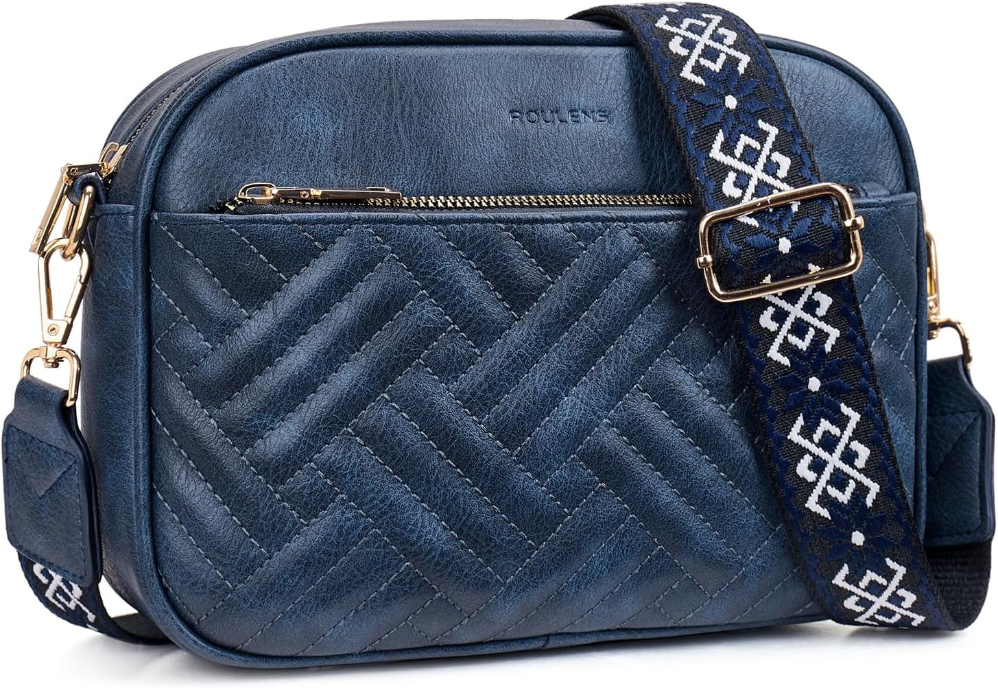 Vegan Leather Quilted Crossbody Bag Damen