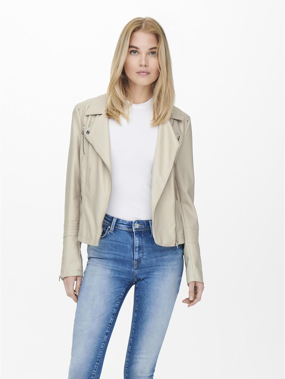 Vegan Faux Leather Jacket Damen ONLGEMMA