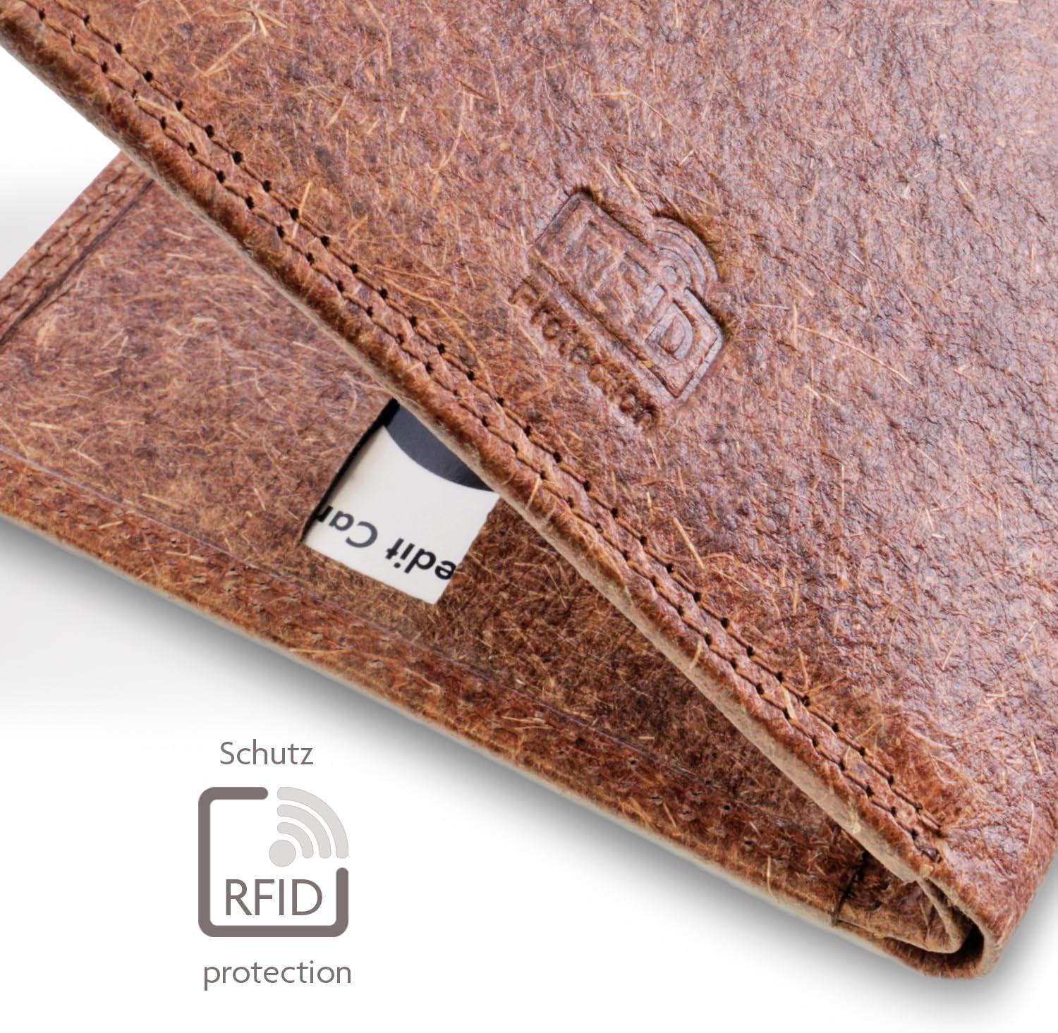 Vegan Coconut Leather Wallet Herren with RFID – Jakarta