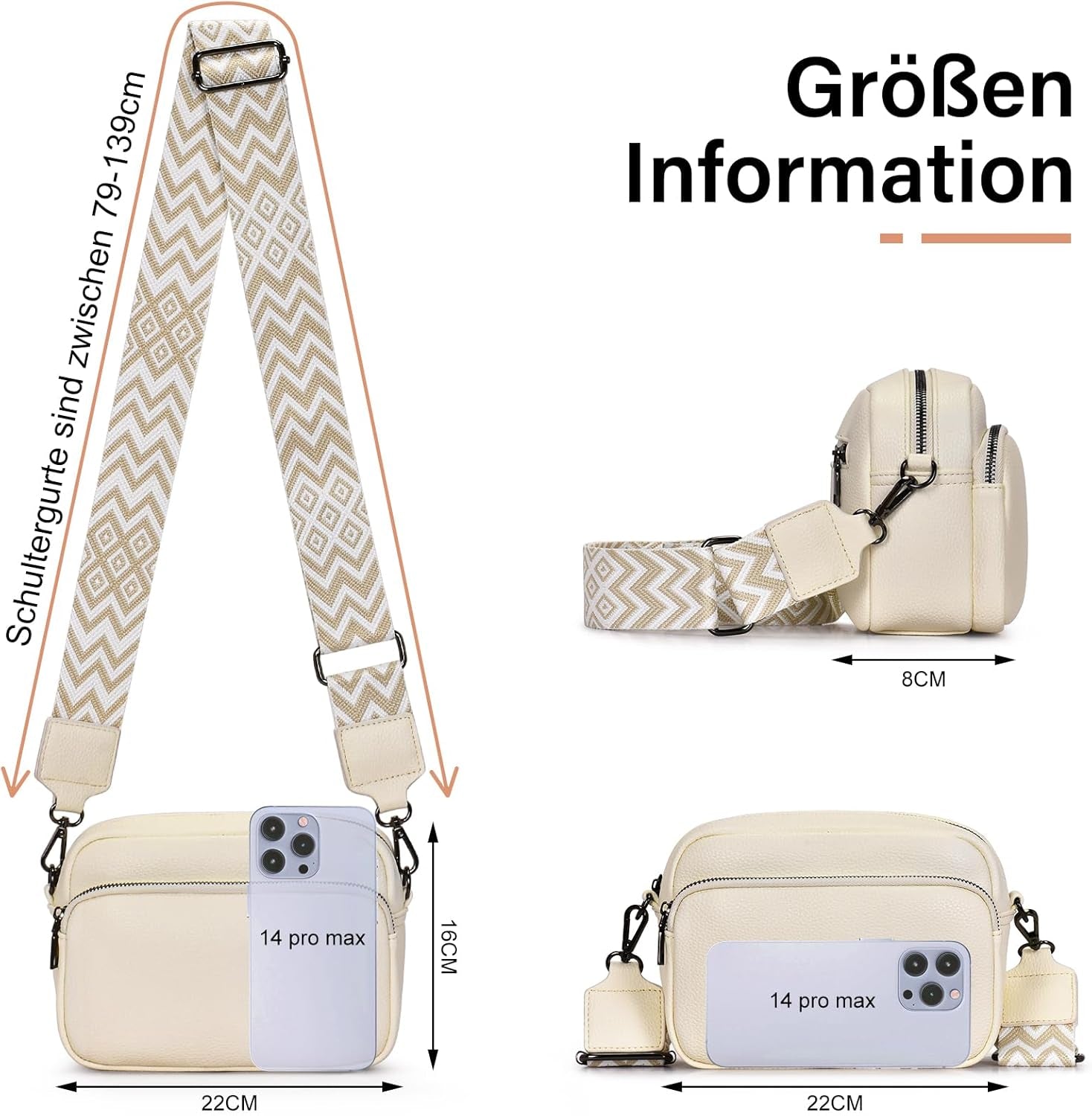 Vegan PU Leather Small Crossbody Bag Women