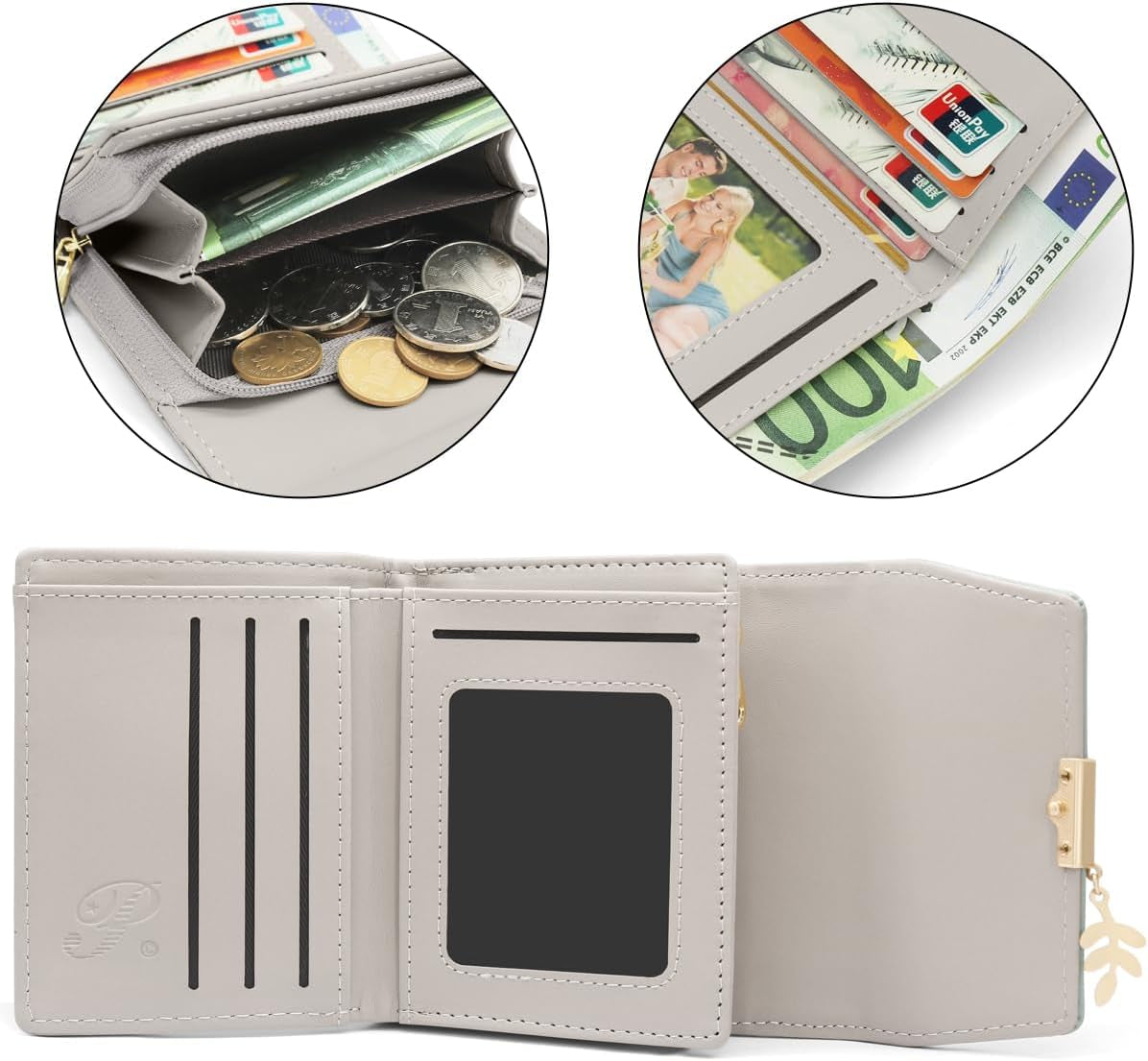 Vegan Leather Mini Wallet Damen with Coin & Card Slots