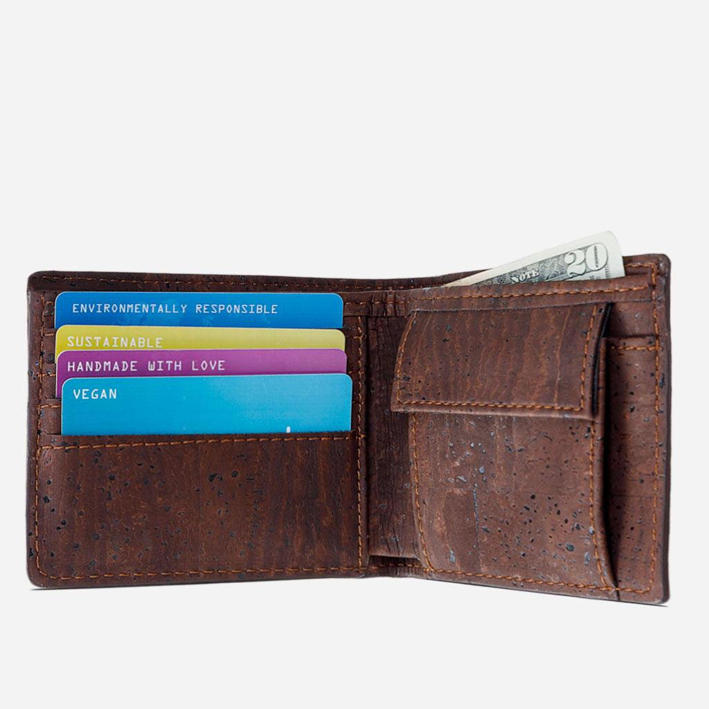 Cork Wallet Featuring Coin Compartment