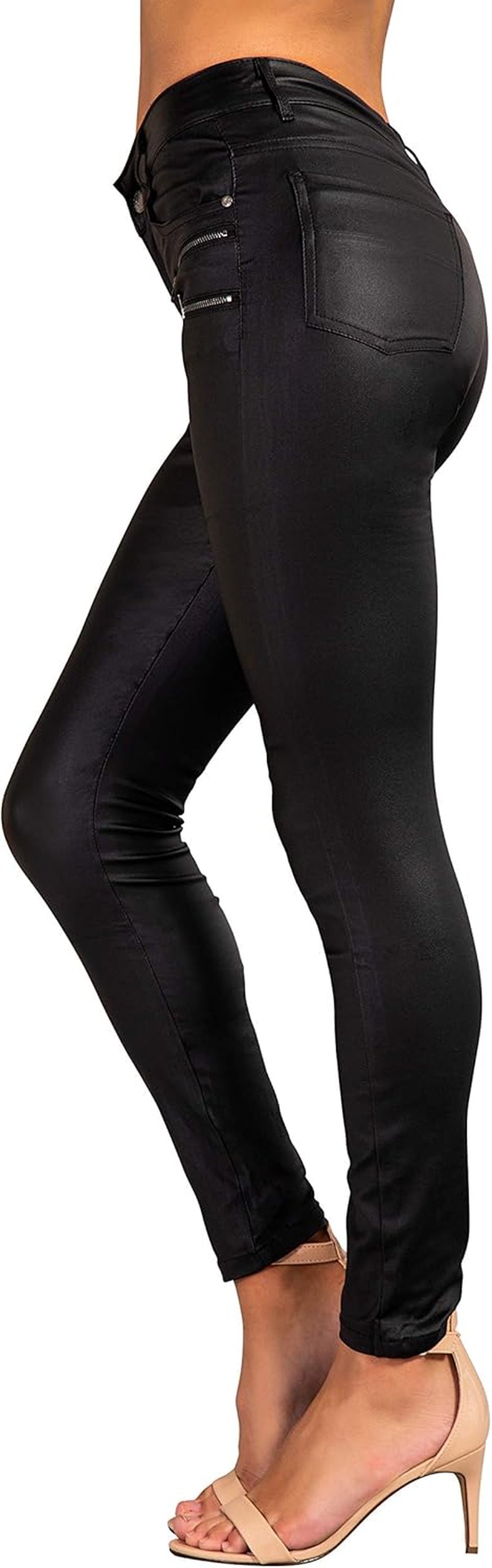 Vegan PU Leather Biker Pants Women