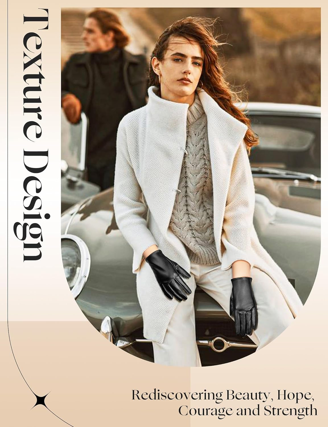 Vegan PU Leather Thin Gloves Women Style