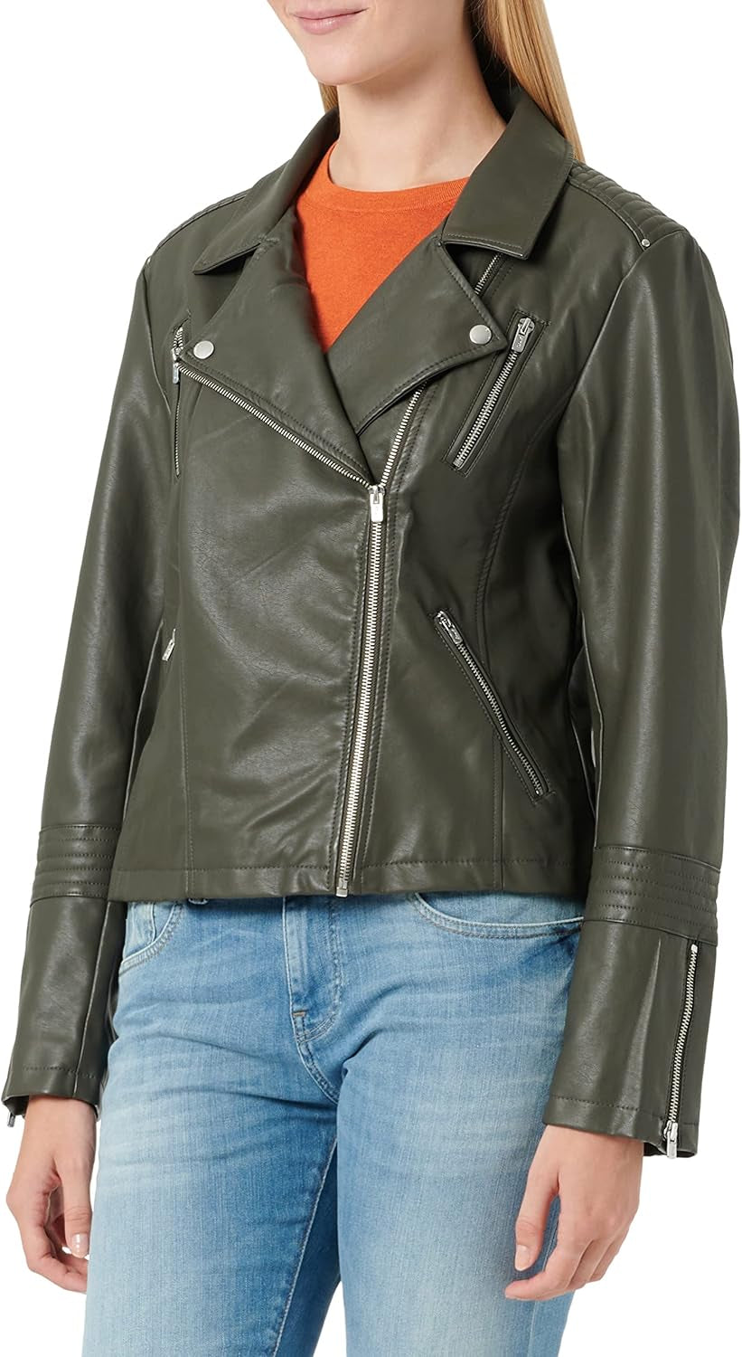 Vegan Faux Leather Jacket Damen ONLGEMMA