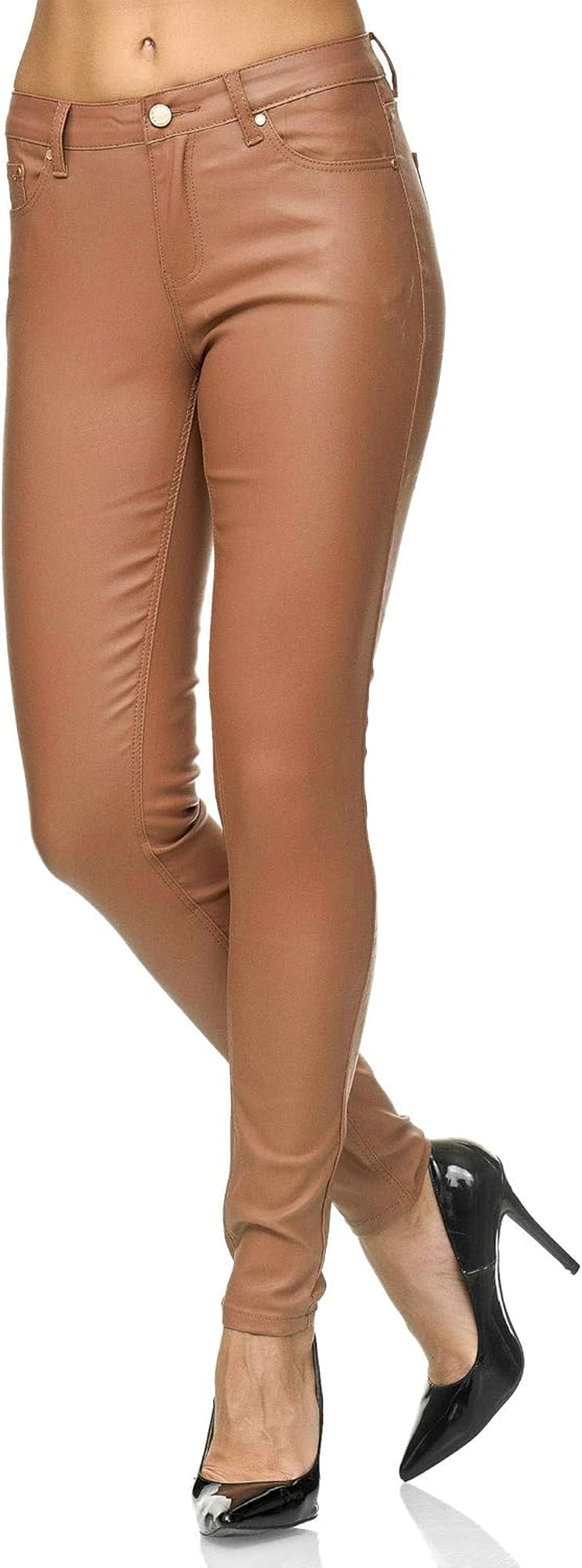 Vegan PU Leather Push-Up Pants Women