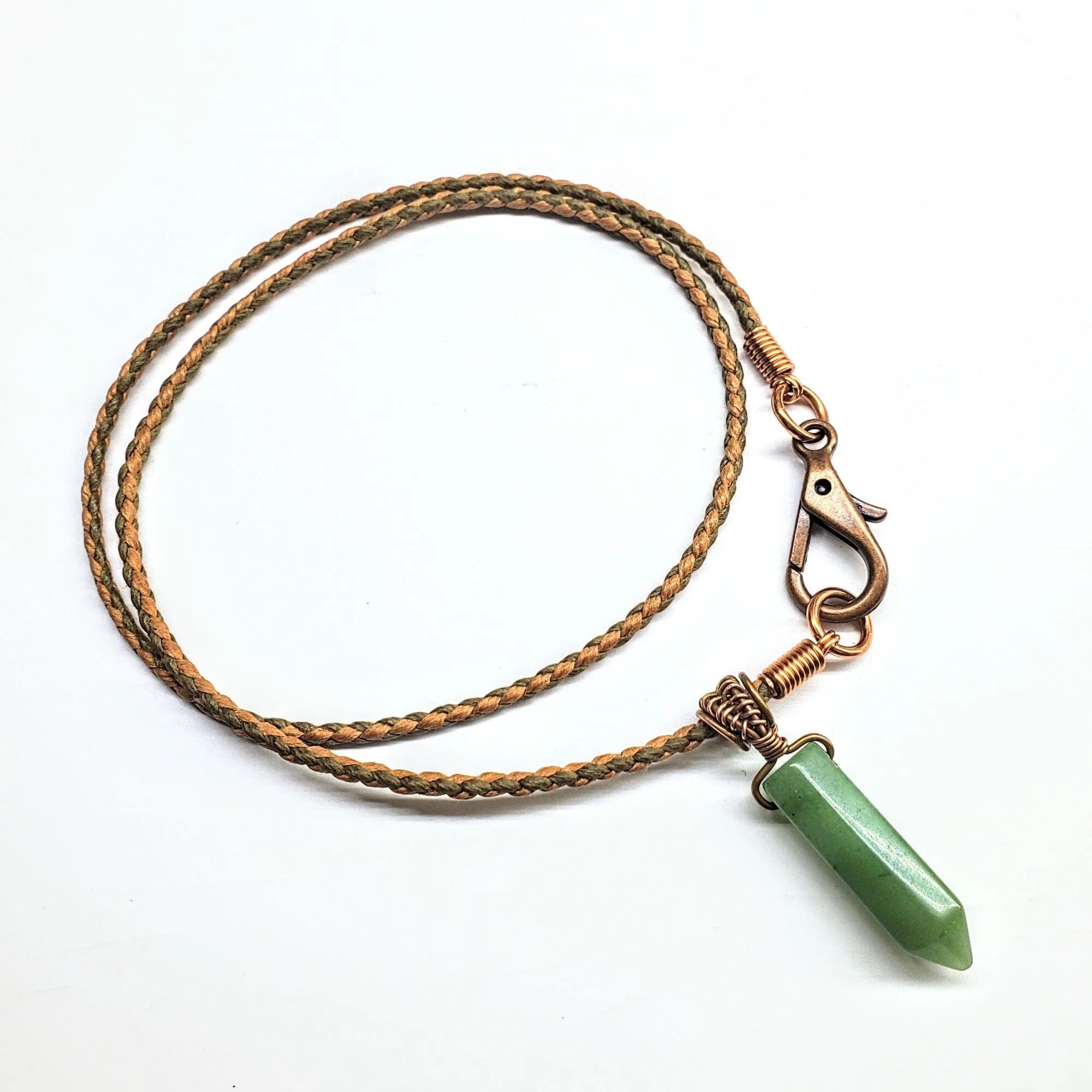 Vegan-Friendly Wire-Wrapped Crystal Pendant Necklace