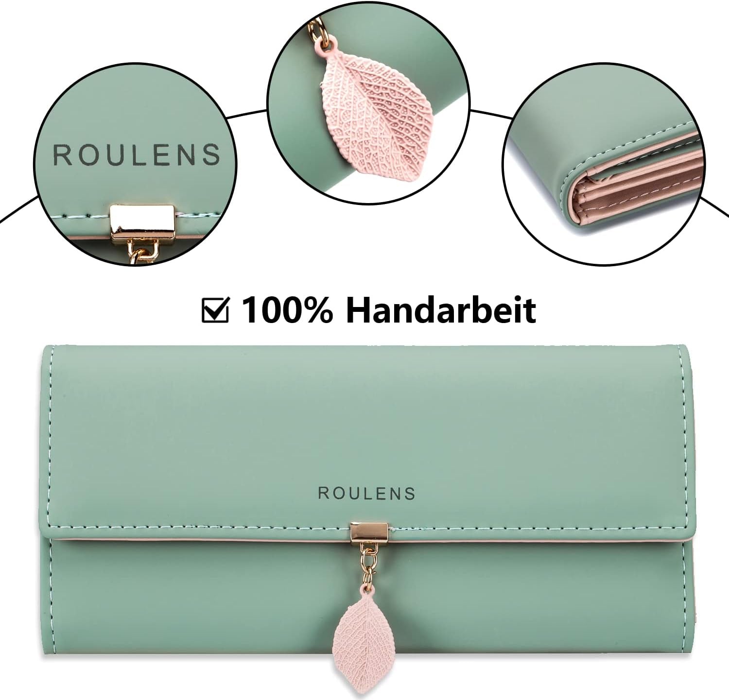 Vegan Leather RFID Wallet Damen Large Capacity