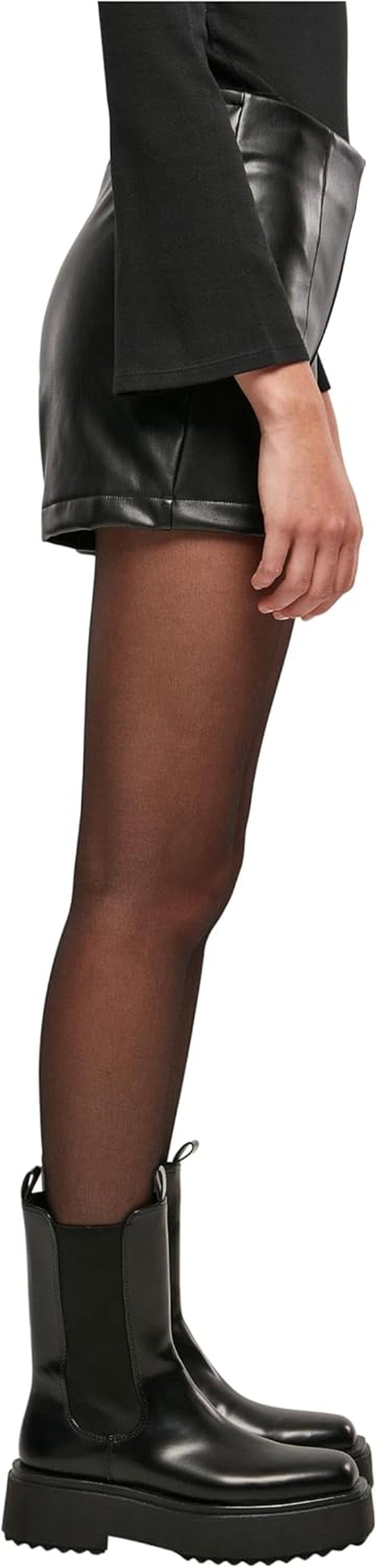 Vegan Synthetic Leather Shorts Women