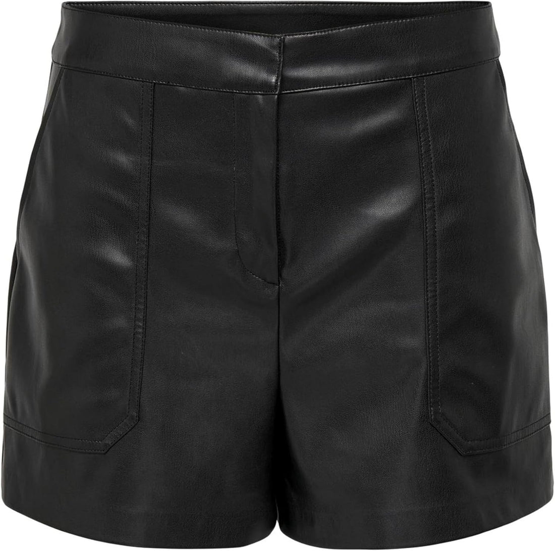 Vegan Faux Leather Shorts Women