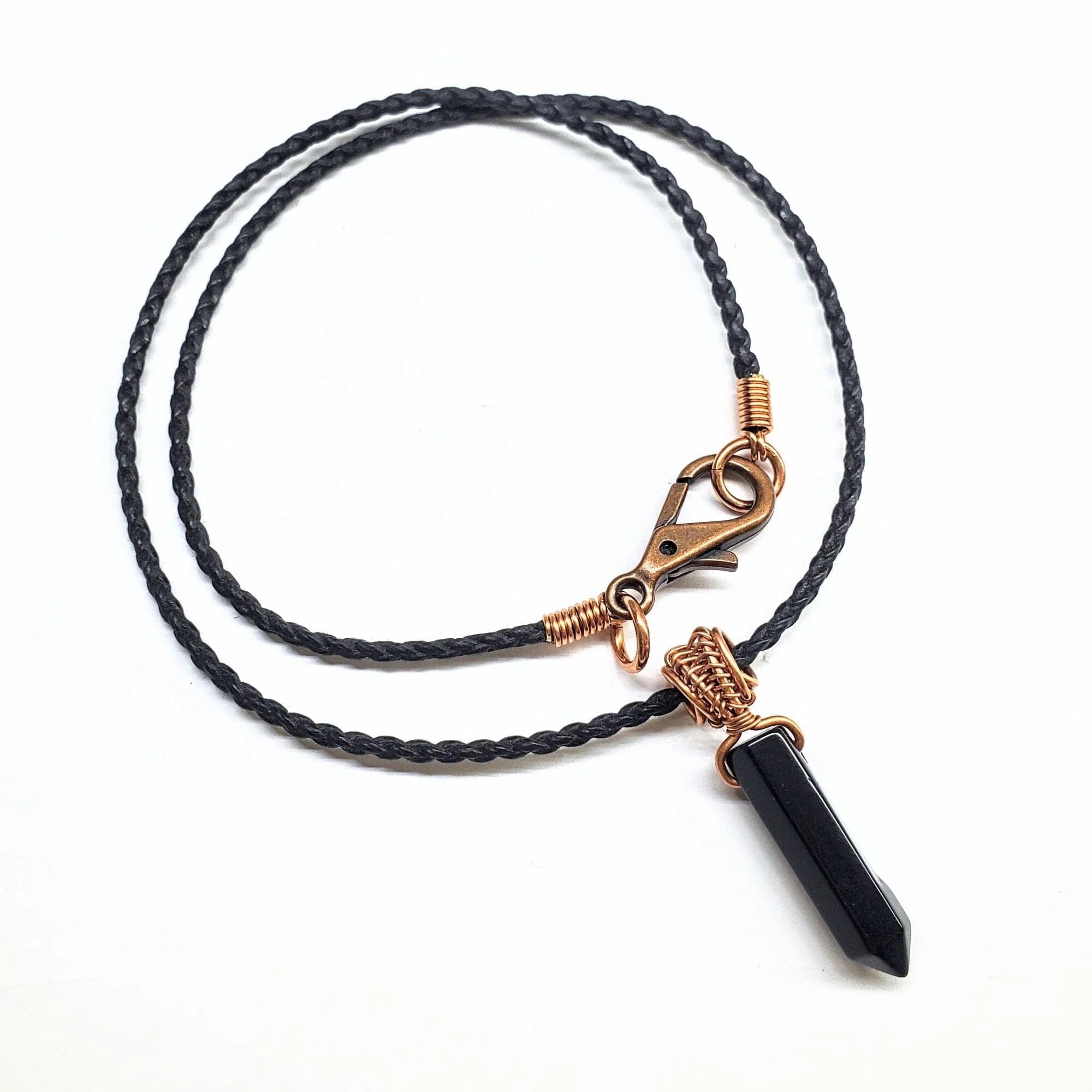 Vegan-Friendly Wire-Wrapped Crystal Pendant Necklace