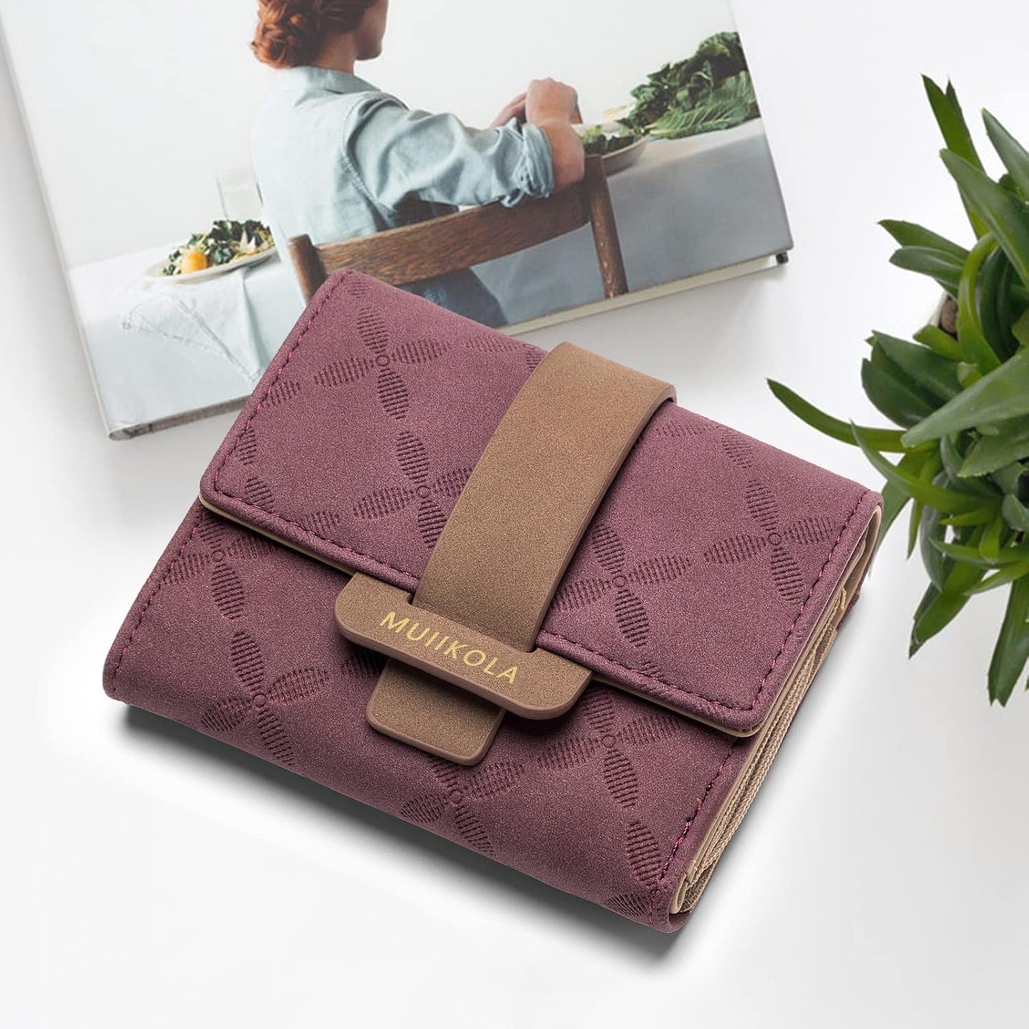 Vegan Leather Mini Wallet Damen with RFID