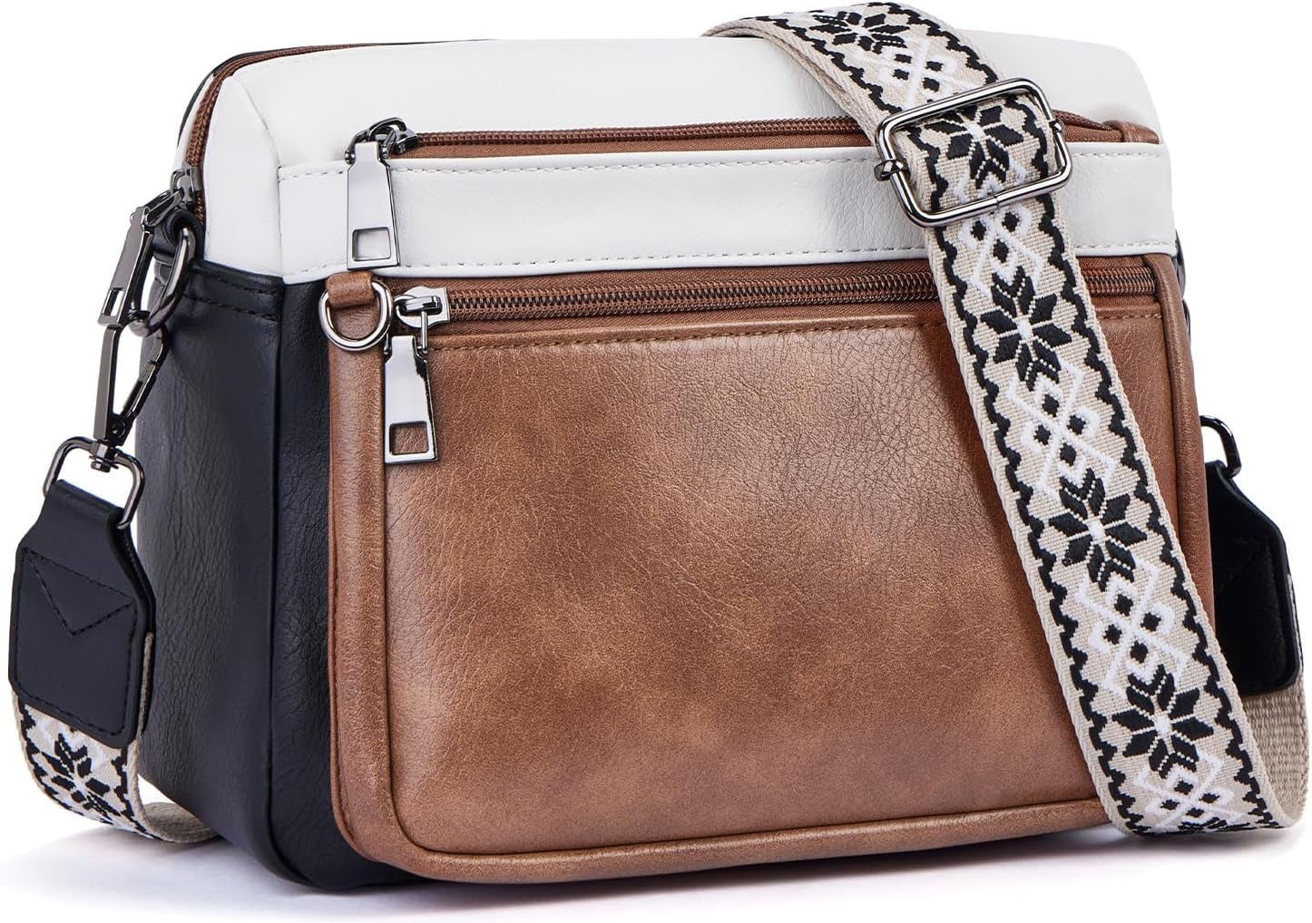 Vegan Leather Trendy Crossbody Bag Damen