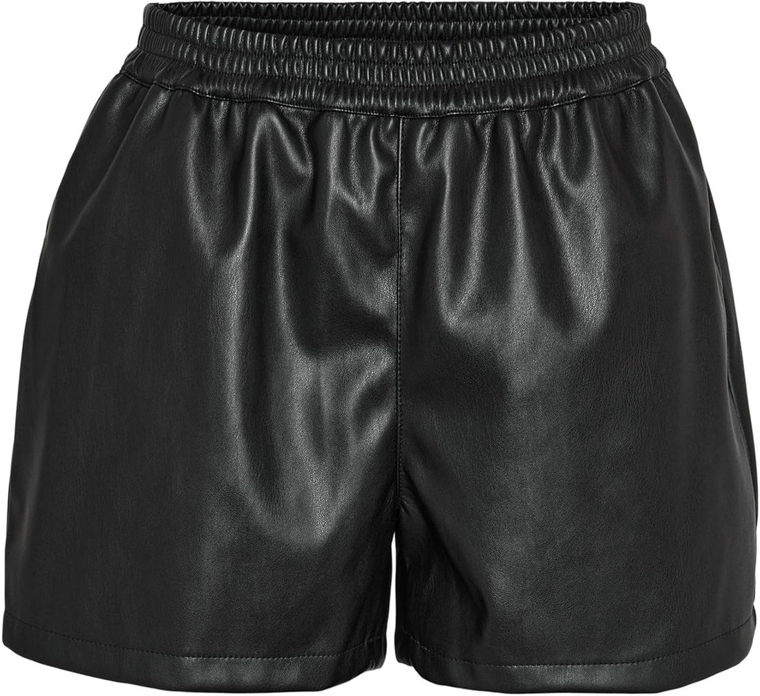 Vegan PU Leather Coated Hot Shorts Women