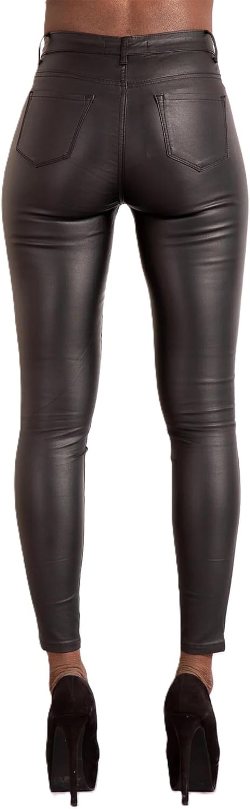 Vegan PU Leather Pants Women