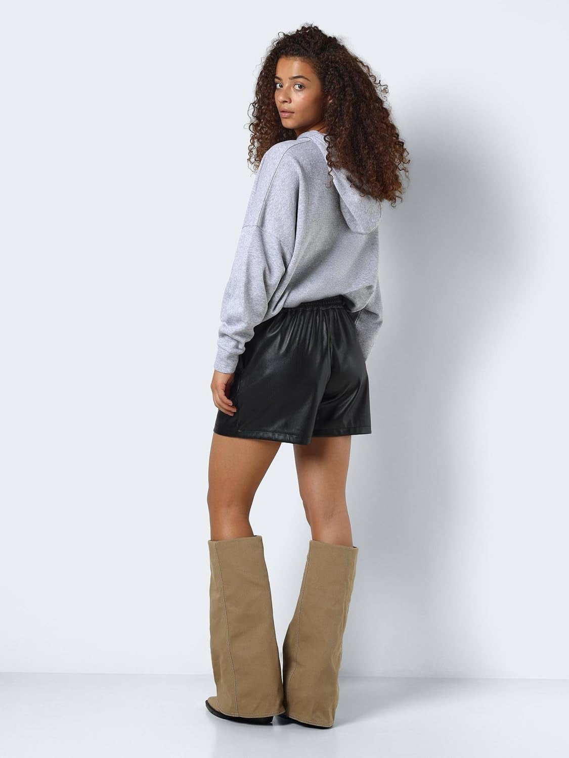 Vegan PU Leather Coated Hot Shorts Women