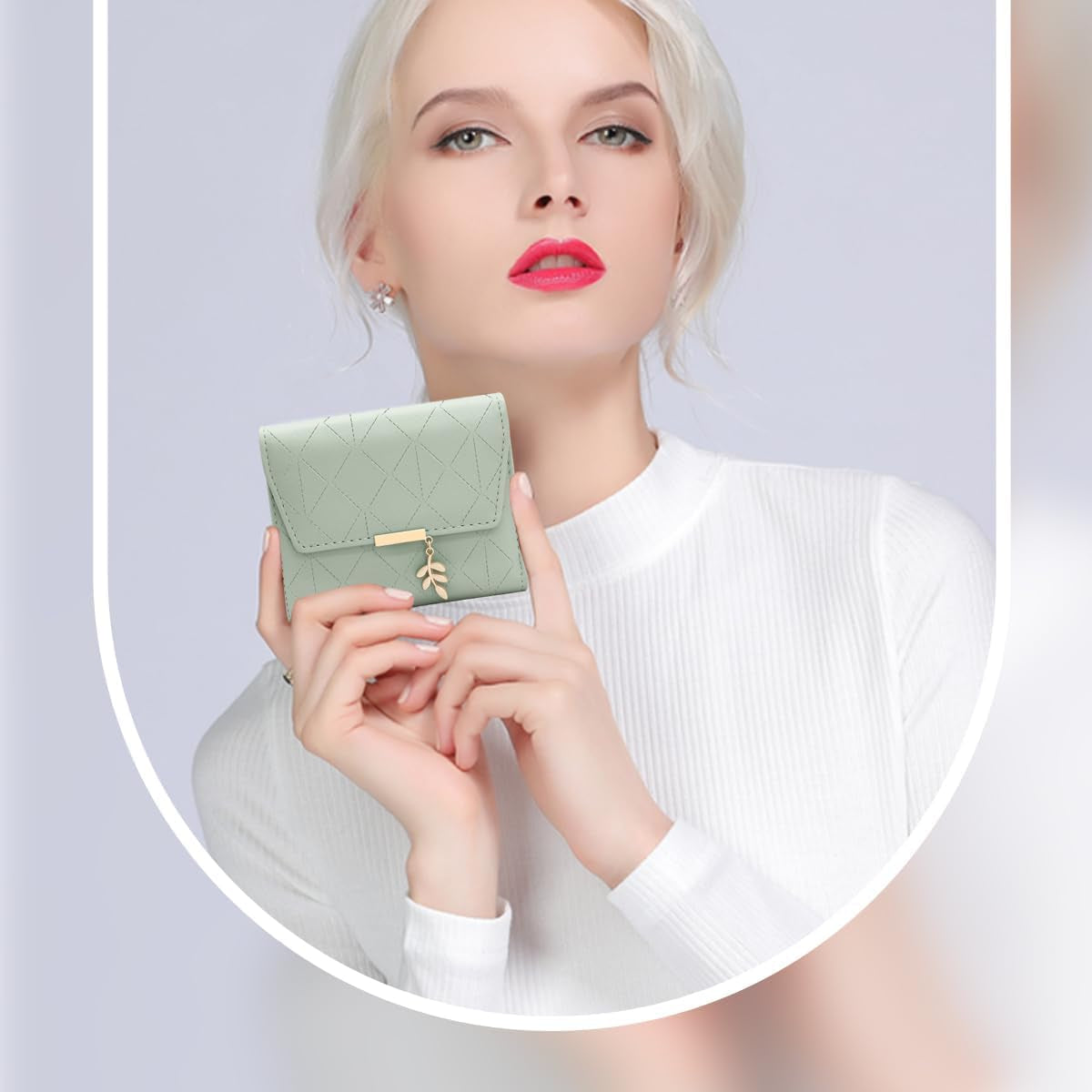 Vegan Leather Mini Wallet Damen with Coin & Card Slots