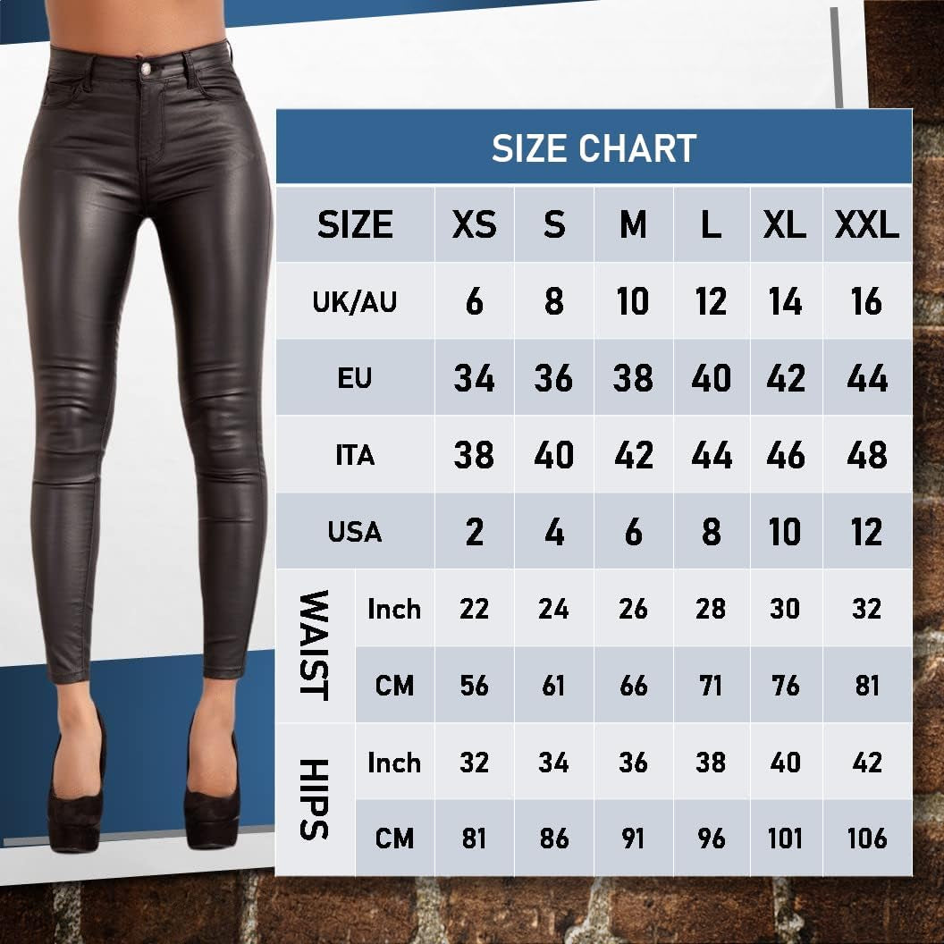 Vegan PU Leather Pants Women