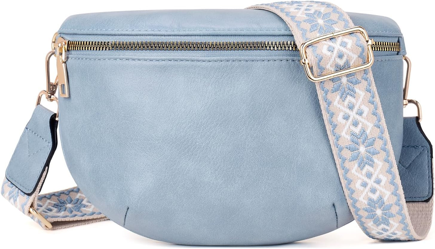 Roulens Kleine Damen Umhängetaschen,Elegant Bauchtasche Damen,Umhängetasche Aus Veganes Leder,Crossbody Bag Damen,Rfid Blockierung Kartenschlitz Brusttasche Mit Verstellbar Abnehmbar Breiter Gurt