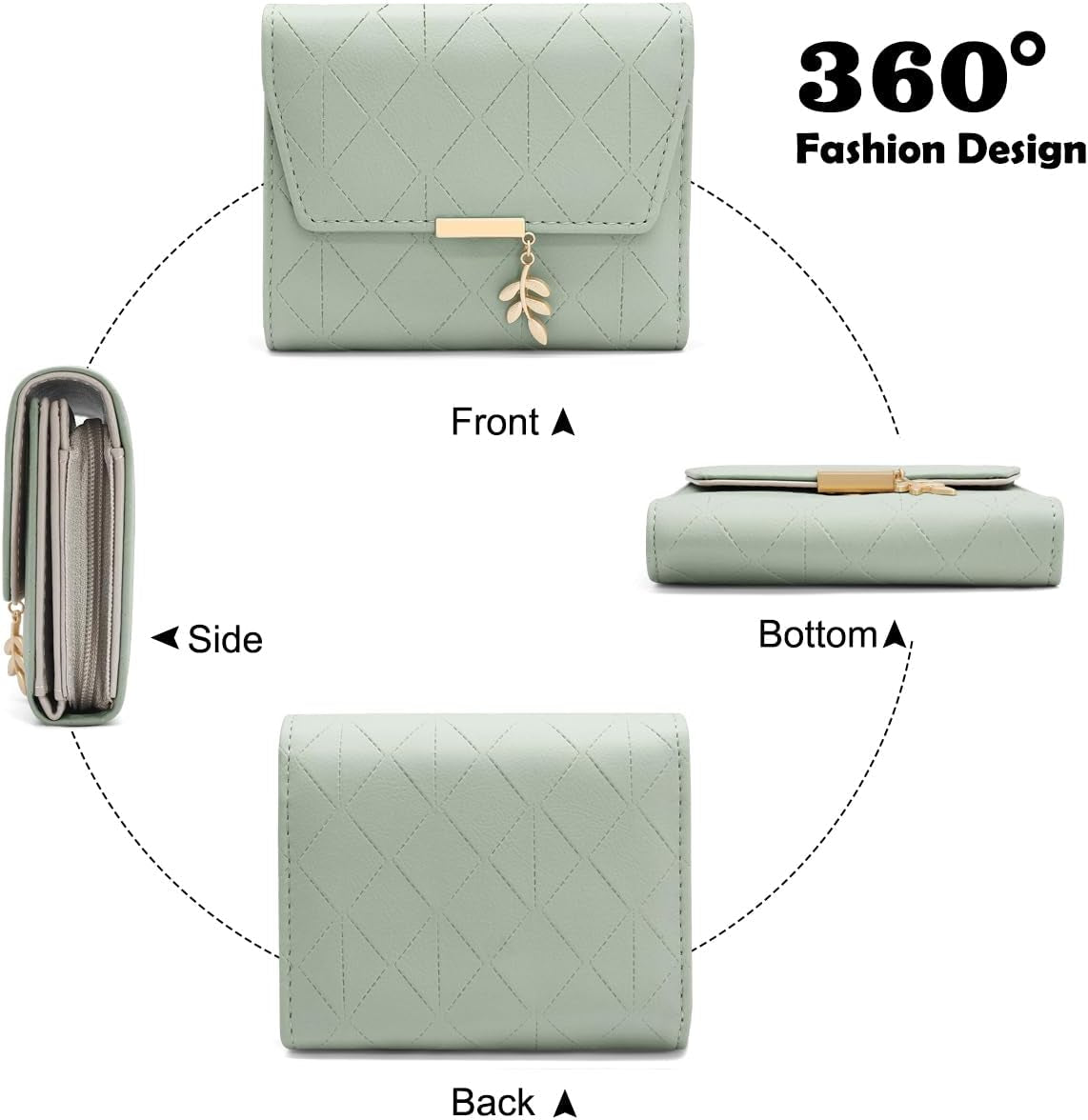 Vegan Leather Mini Wallet Damen with Coin & Card Slots