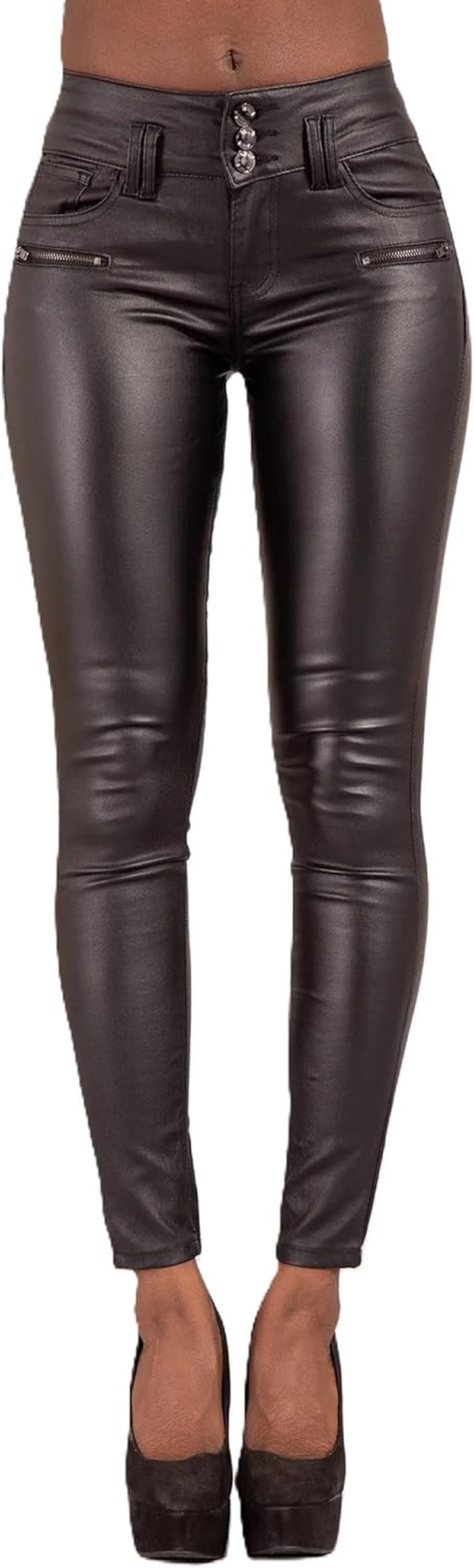Vegan PU Leather Pants Women