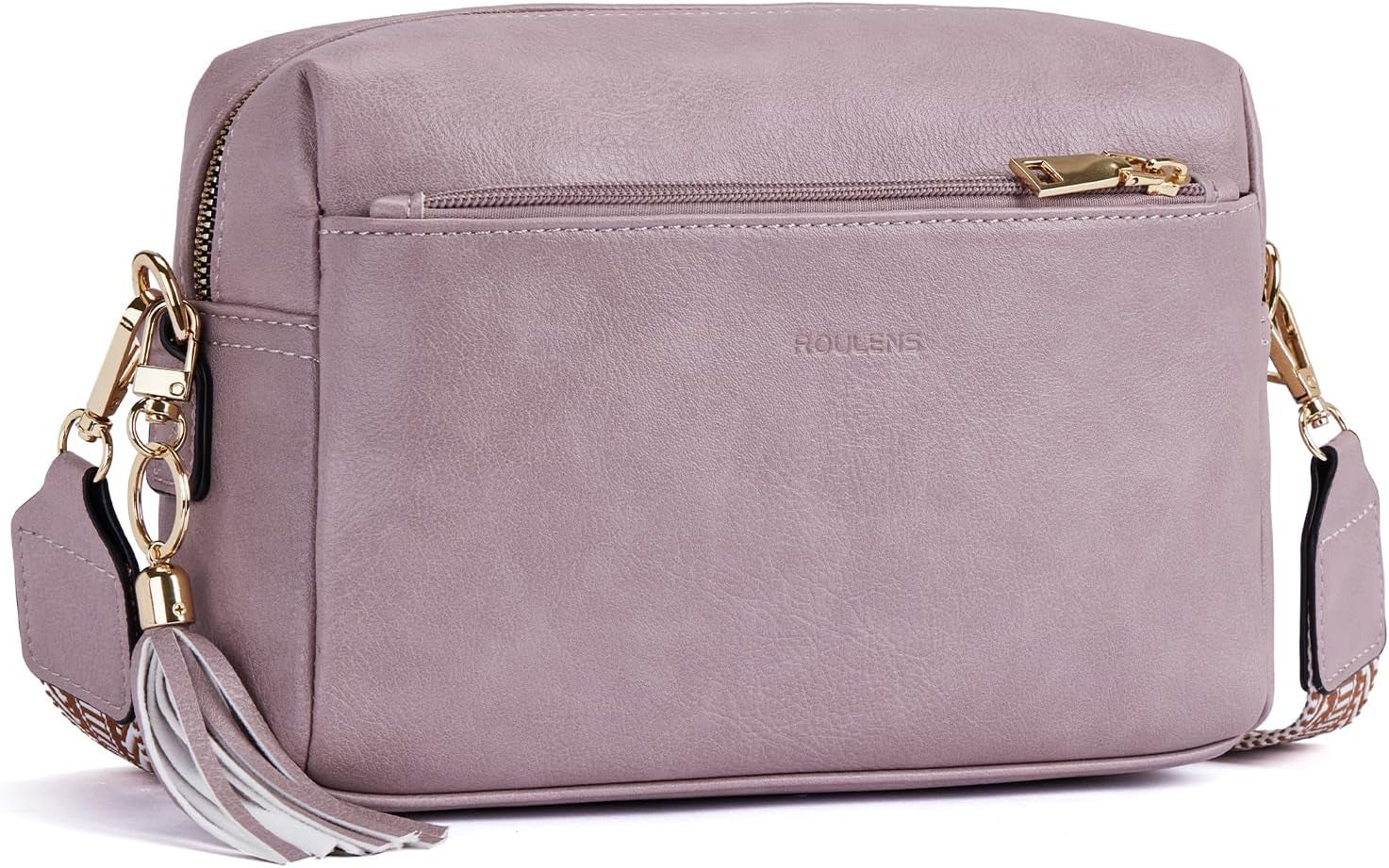 Vegan Leather Crossbody Bag Damen with Zipper Pockets