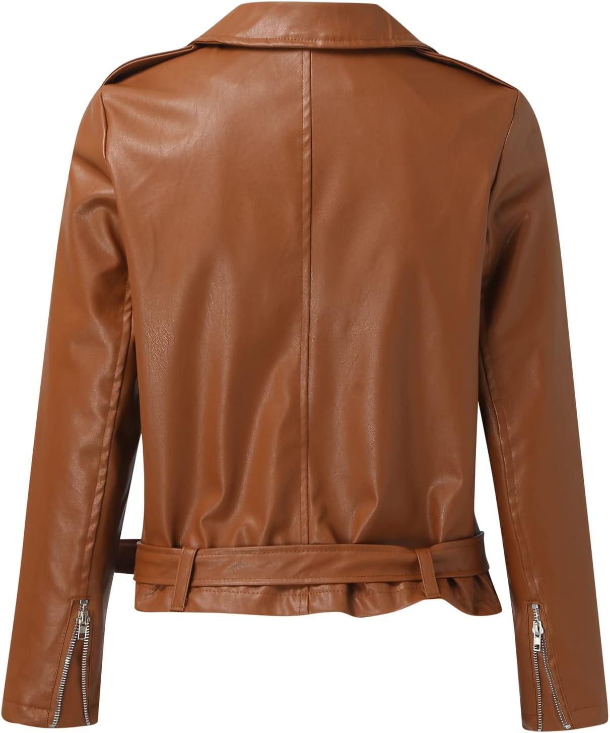 Vegan Faux Leather Biker Jacket Damen Slim