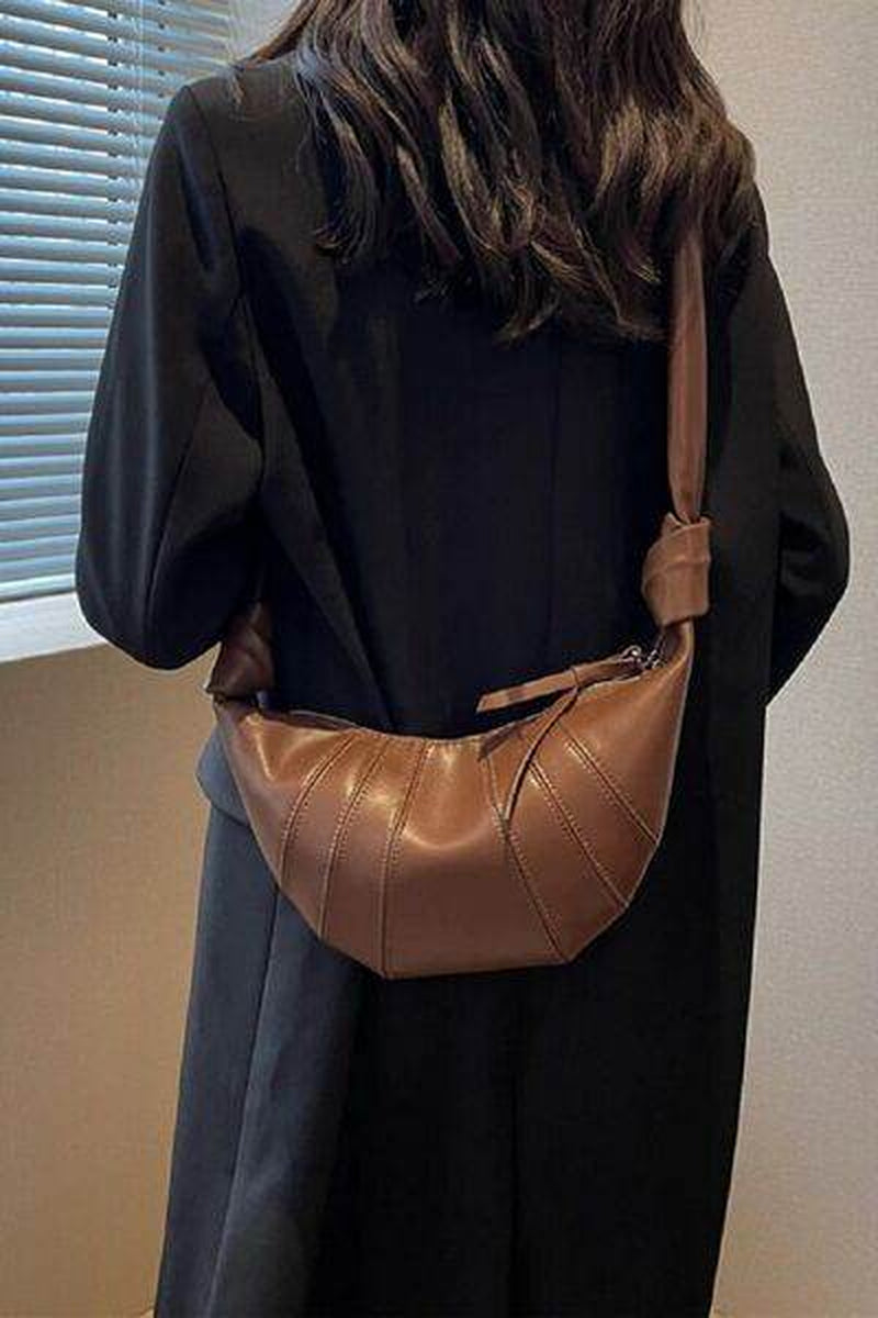 Zenana Vegan Leather Croissant-Style Crossbody Bag