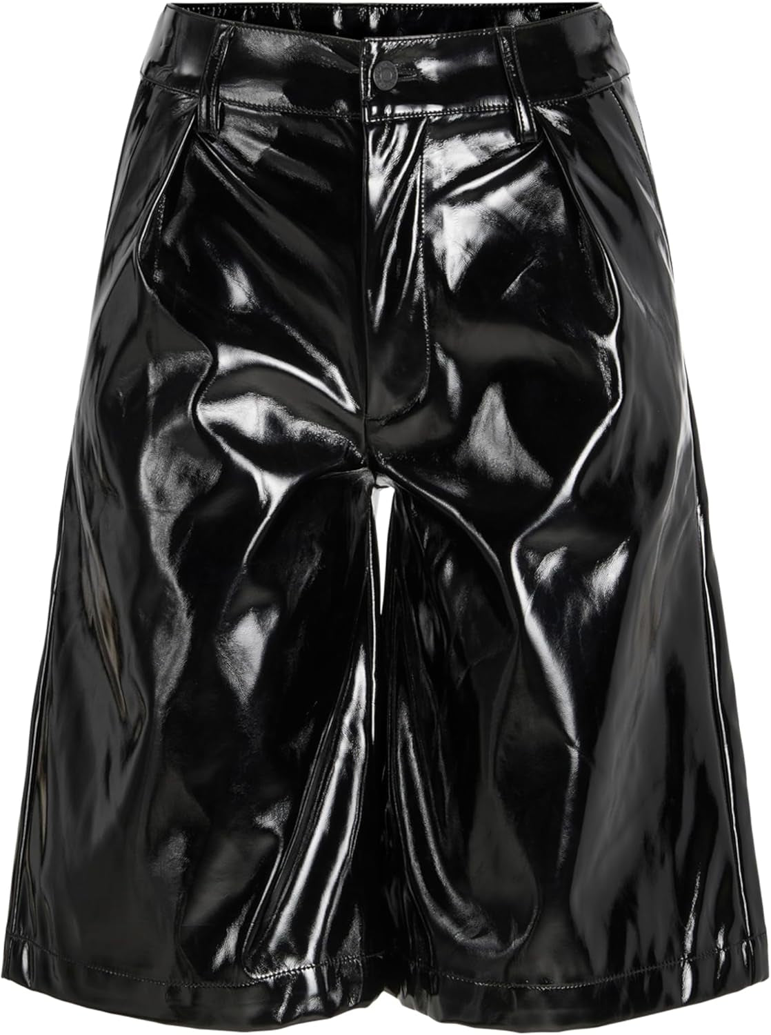 Vegan Faux Leather High Waist Shorts Women