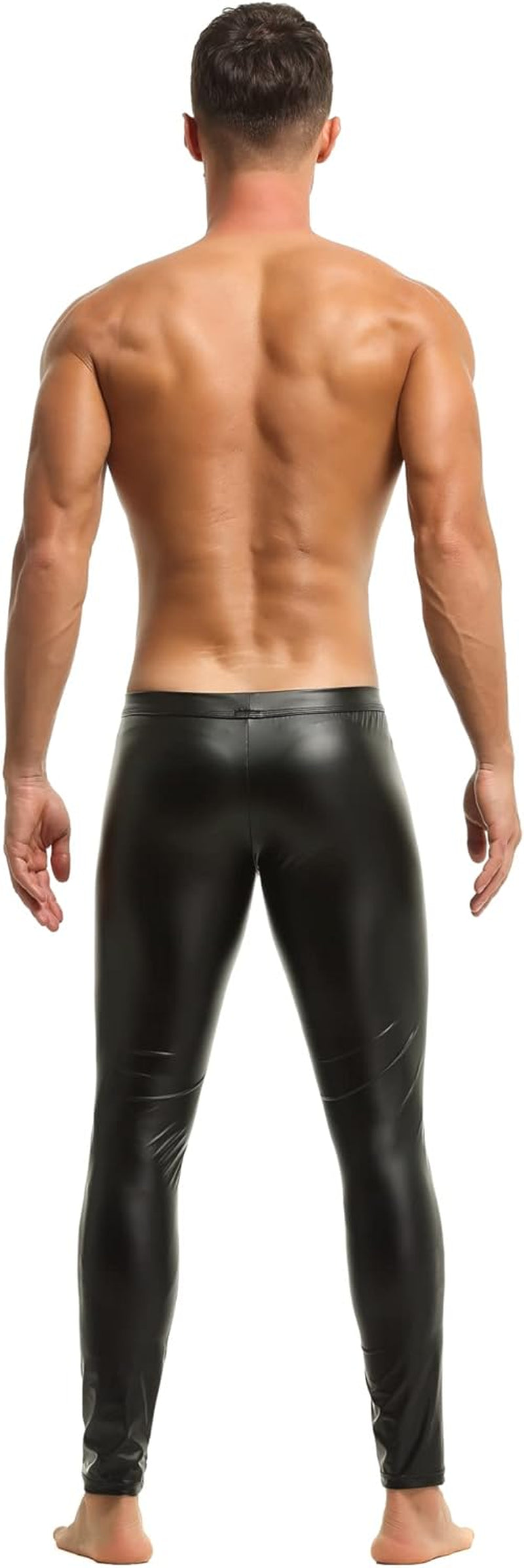 Vegan PU Leather Skinny Leggings Men