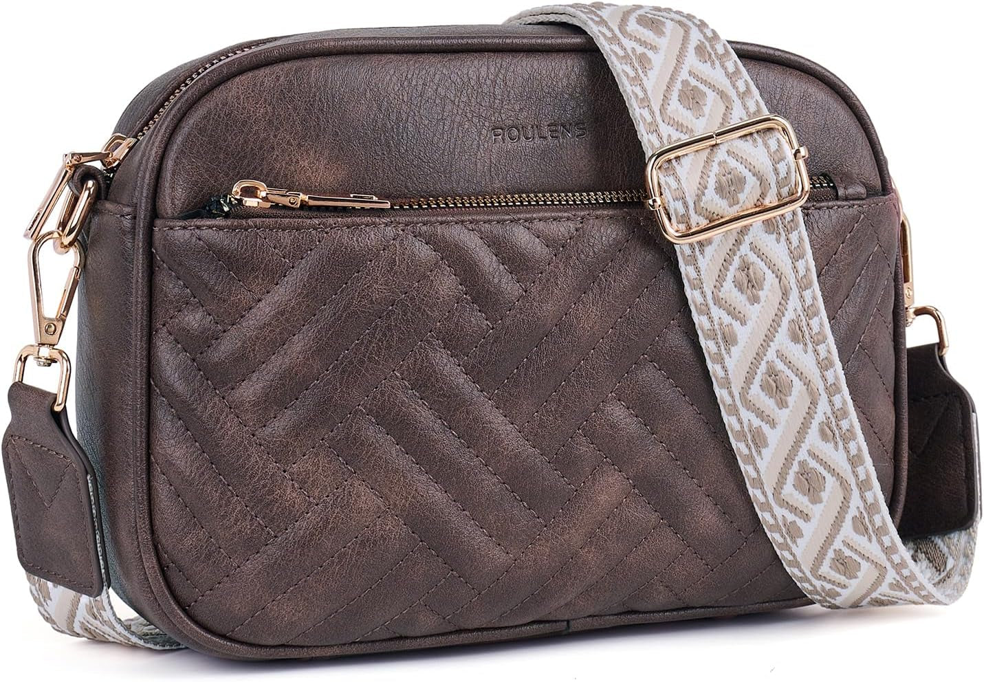 Vegan Leather Quilted Crossbody Bag Damen