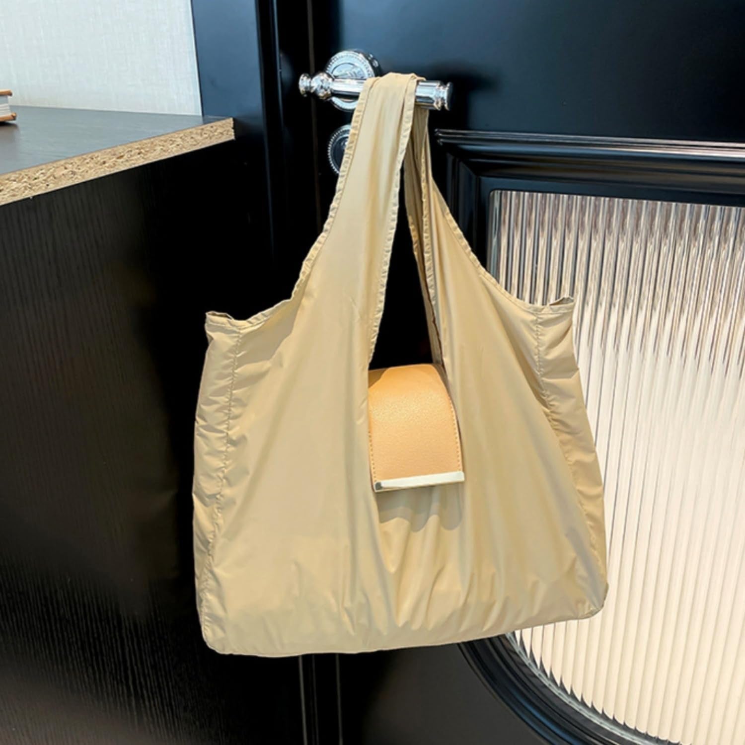 Vegan Leather Keychain Tote Bag Compact