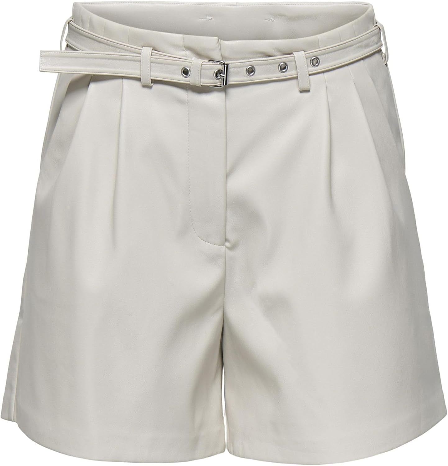 Vegan PU Leather Mid Waist Shorts Women