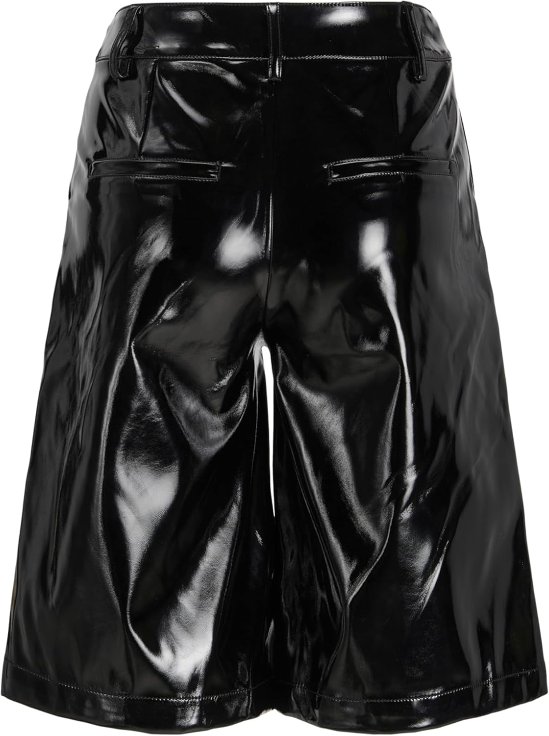 Vegan Faux Leather High Waist Shorts Women