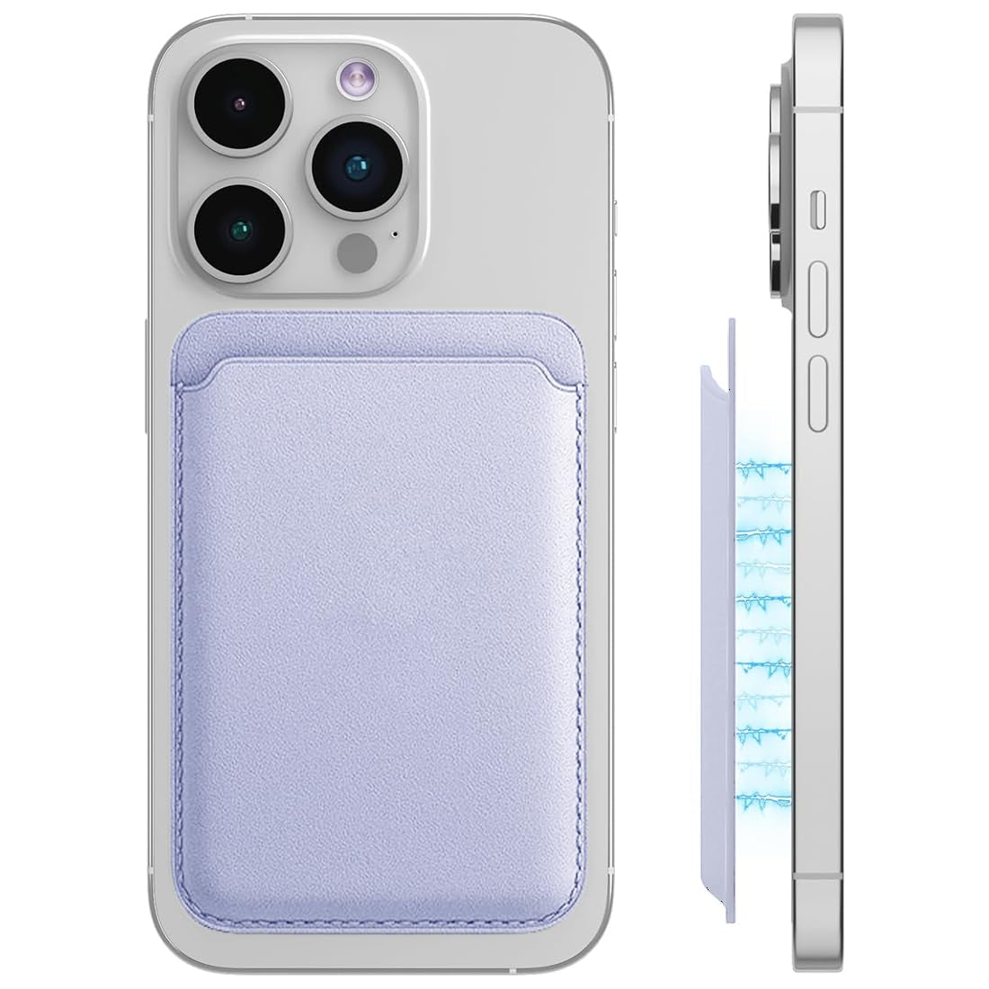 Vegan Leather Magnetic Wallet with RFID – Gray Pink