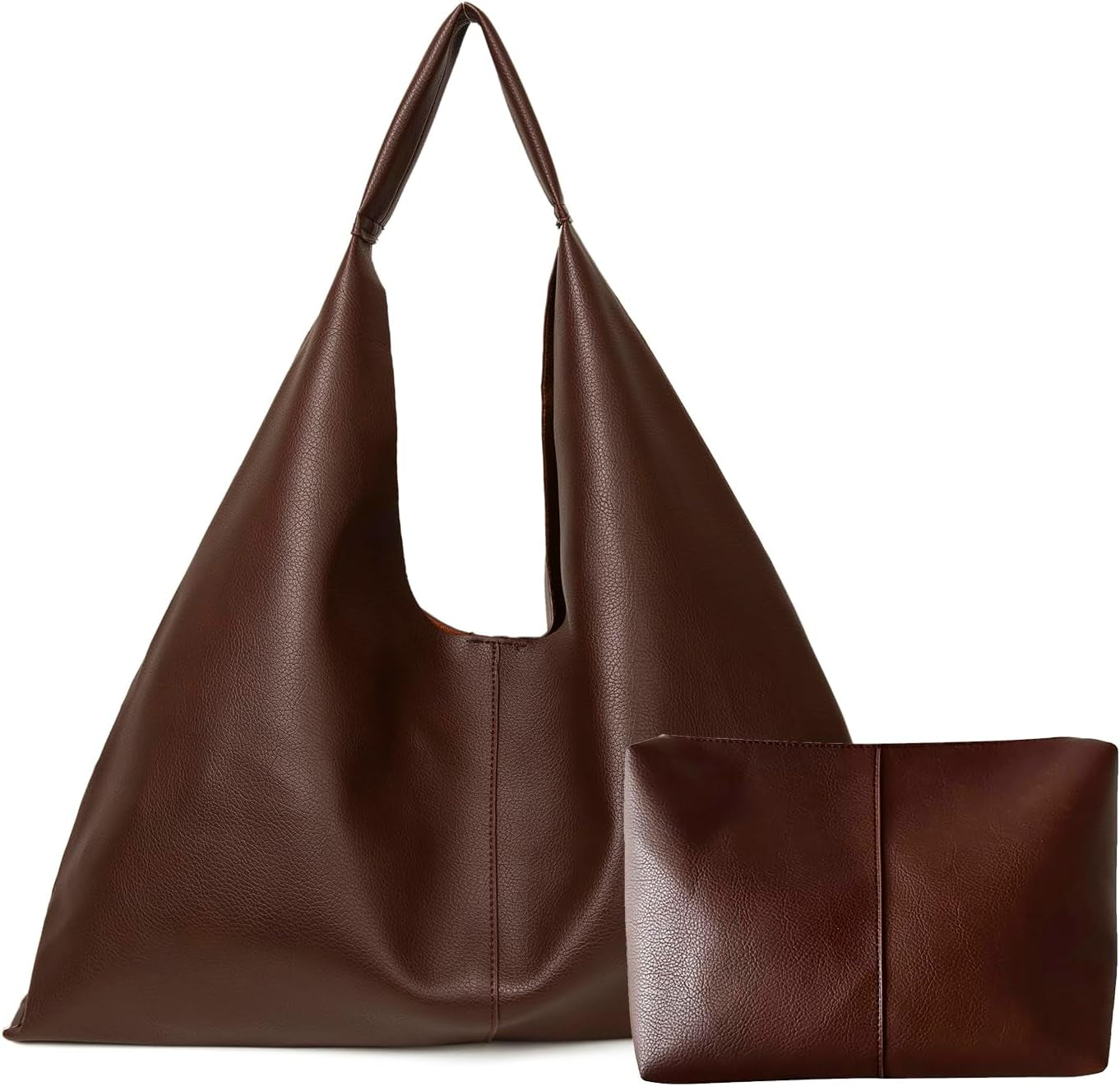 Vegan Leather Oversized Hobo Bag Damen – Light Brown