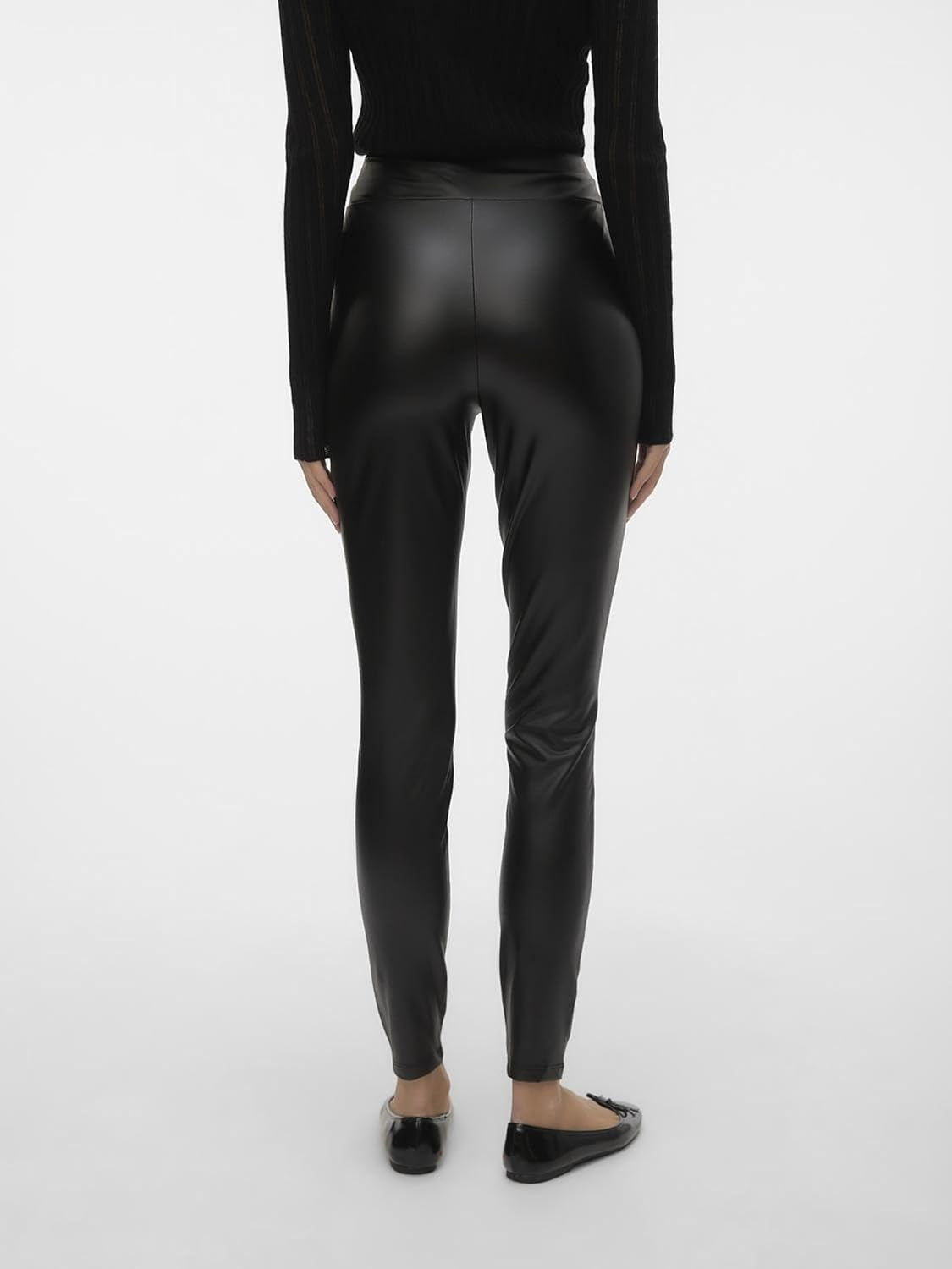 Vegan PU Leather Coated Leggings Women