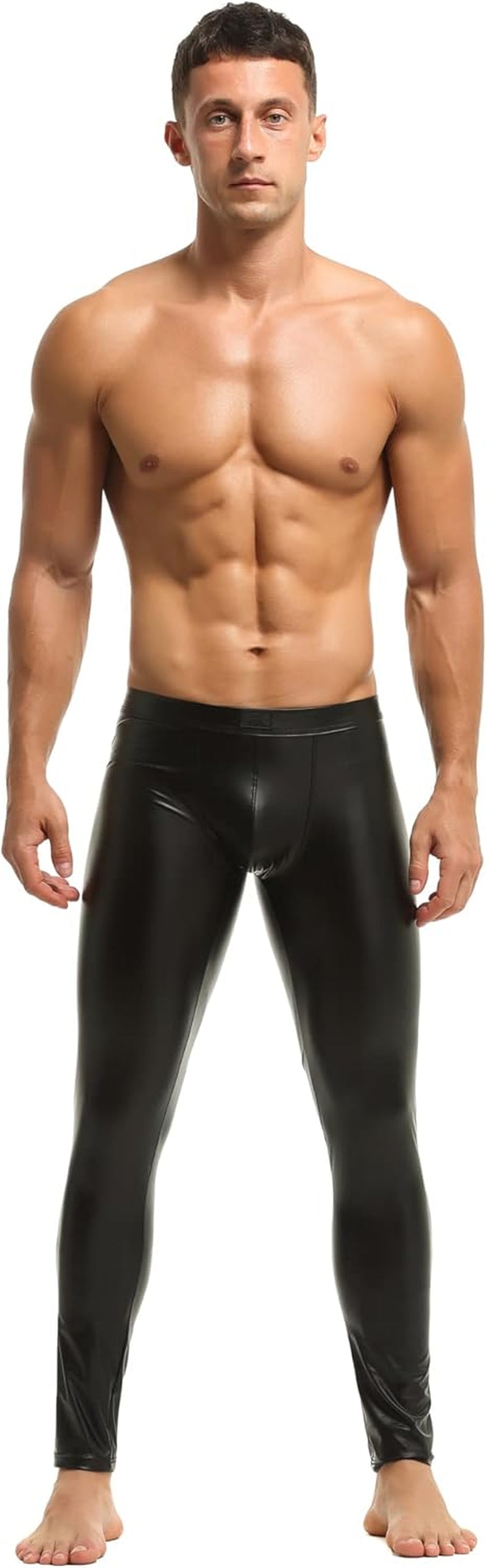 Vegan PU Leather Skinny Leggings Men