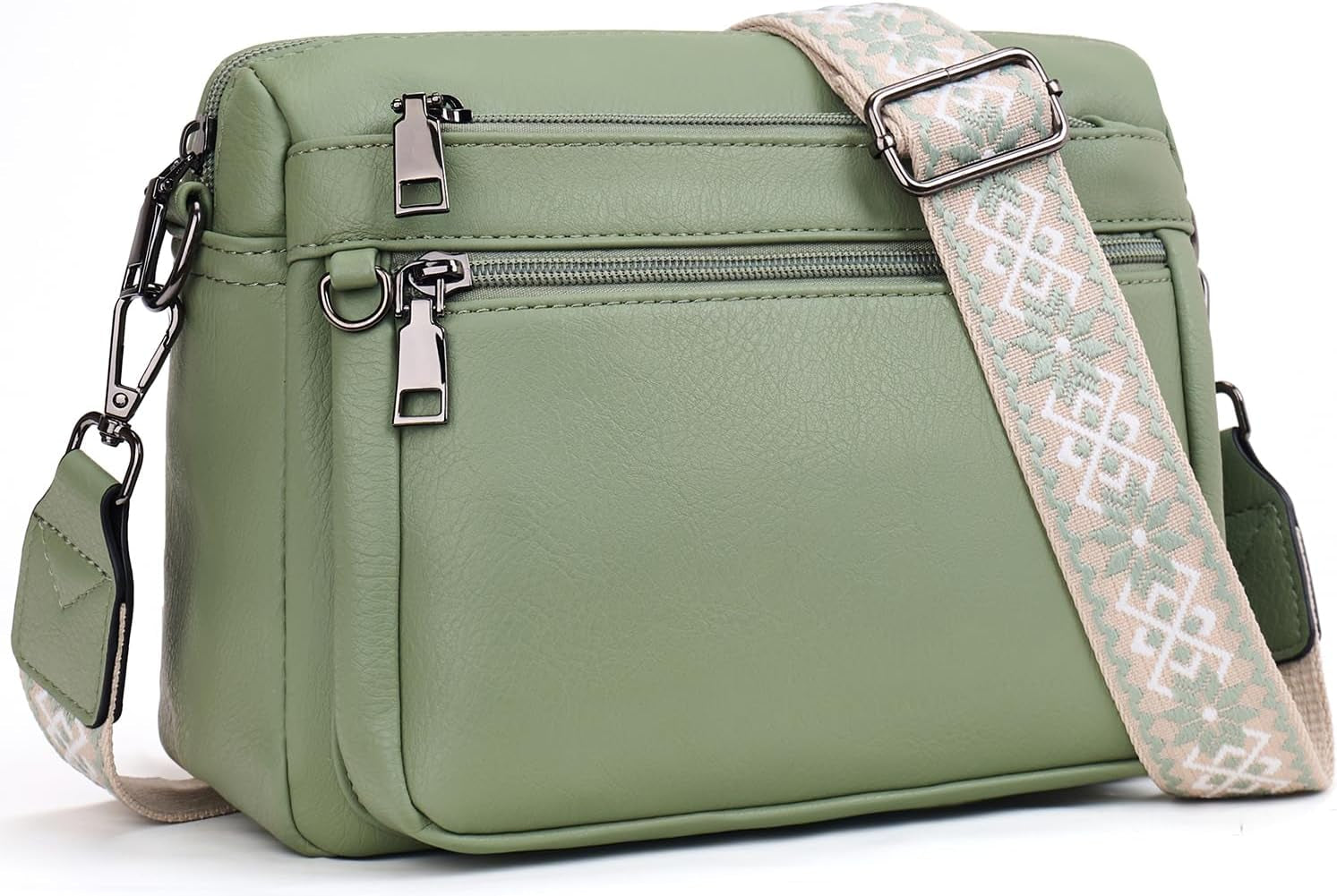 Vegan Leather Trendy Crossbody Bag Damen