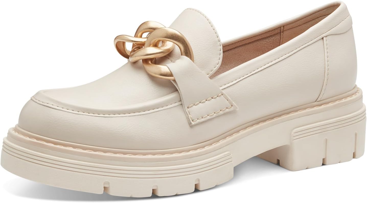 Vegan Loafers with Block Heel Women Marco Tozzi