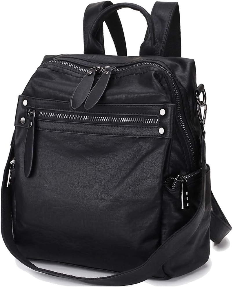 Vegan PU Leather Small Backpack Women