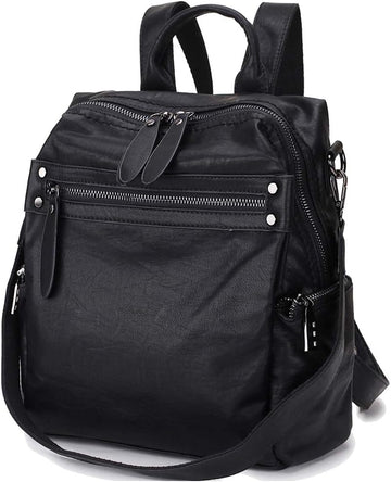 Vegan PU Leather Small Backpack Women