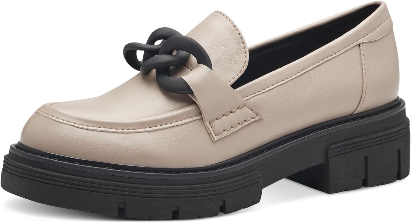 Vegan Loafers with Block Heel Women Marco Tozzi