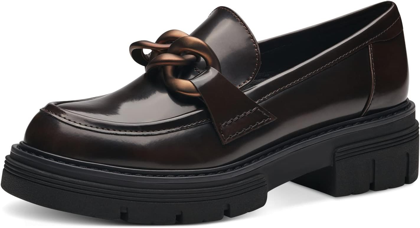 Vegan Loafers with Block Heel Women Marco Tozzi