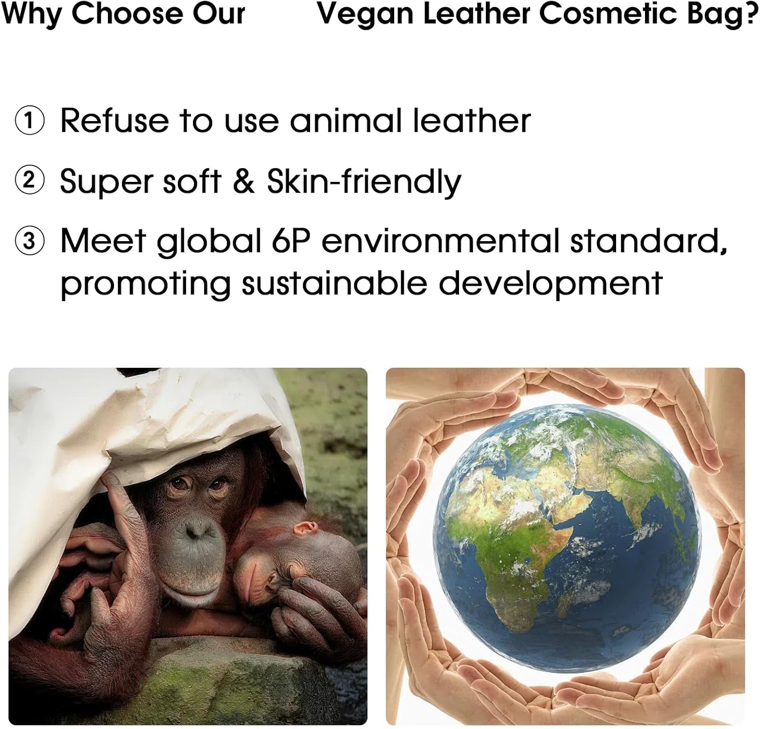 Vegan Leather Travel Makeup Bag Damen