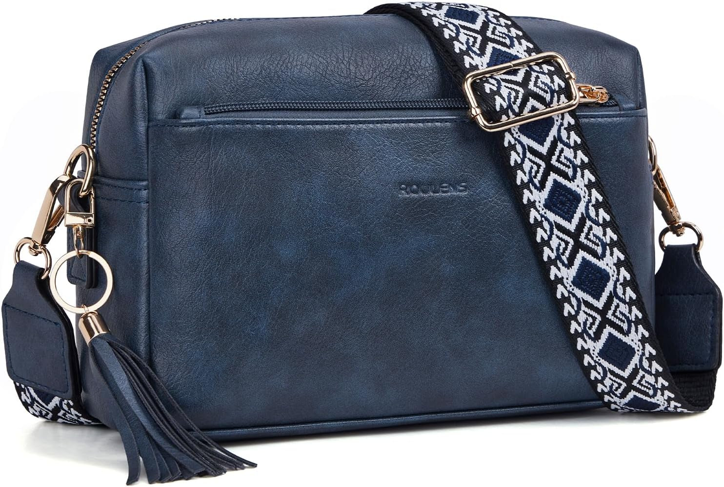 Vegan Leather Crossbody Bag Damen with Zipper Pockets