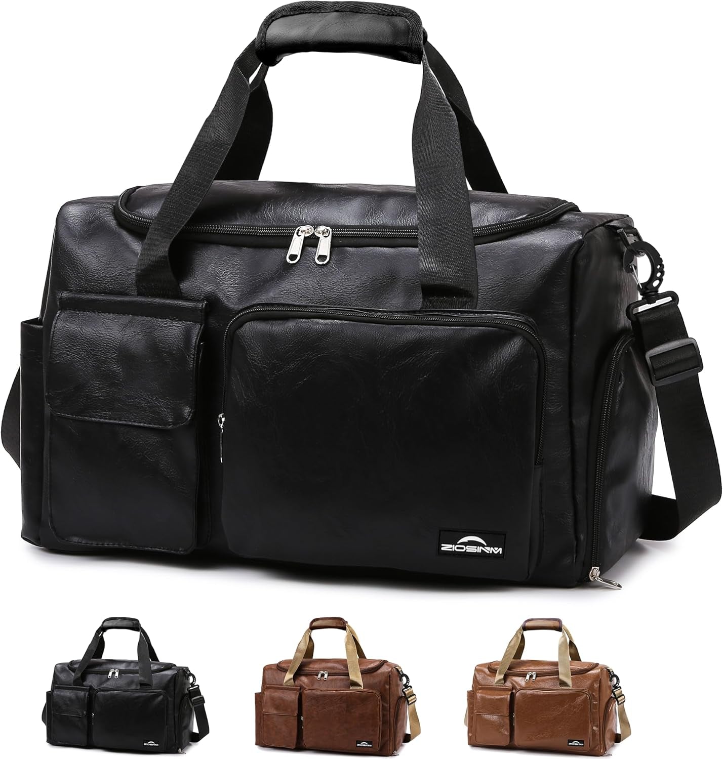 Vegan PU Leather Weekender Bag Men